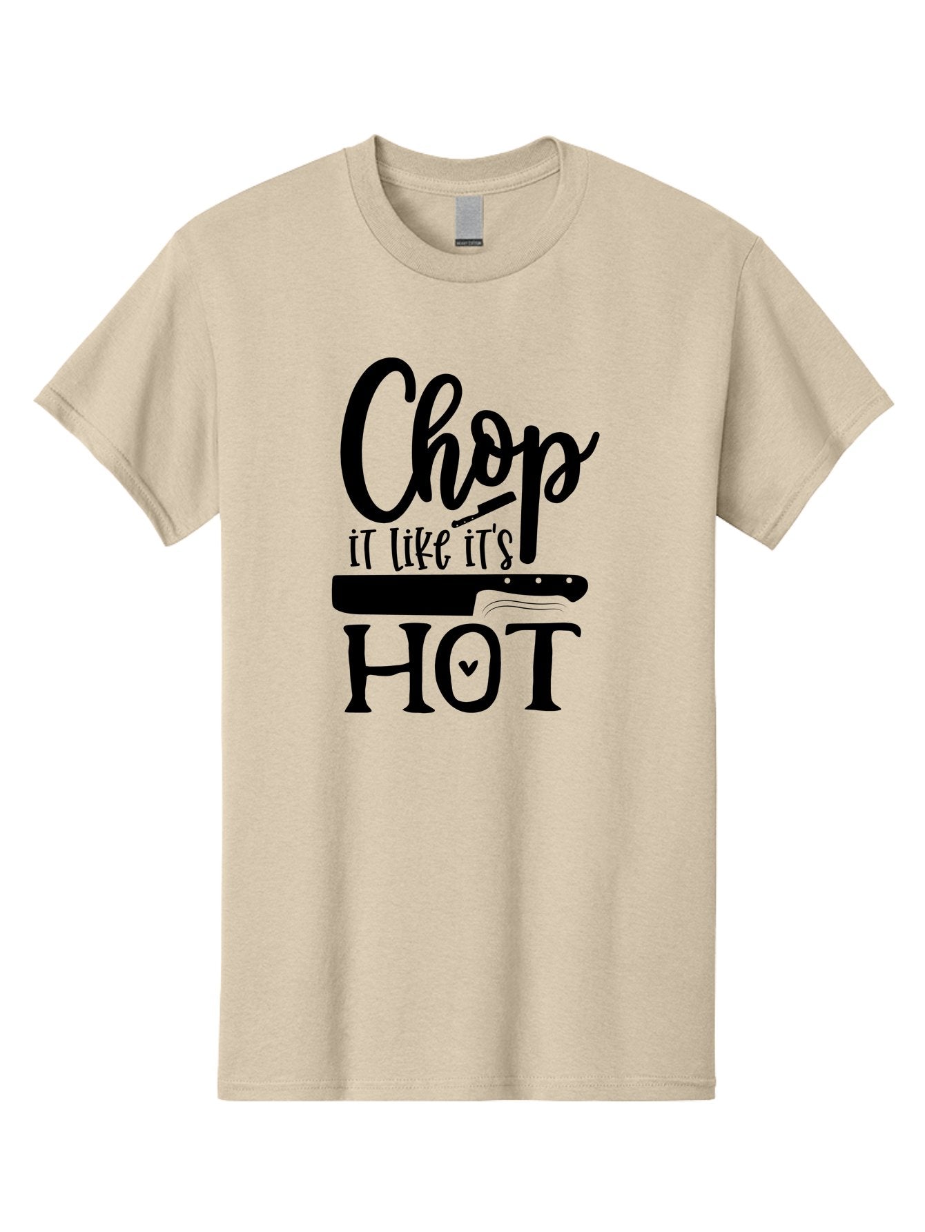Chop-It-Like-It-S-Hot Men'S Graphic Tee, 100% Cotton, Comfortable Casual Summer Wear, Machine Washable, Funny Kitchen Quote, Chef Knife, Cooking Humor, Kitchen Decor, Culinary Art, Chef Jokes, Kitchen Inspiration Aab570 4