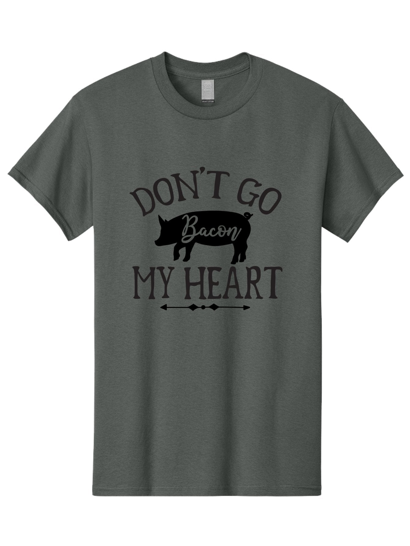 Don-T-Go-Bacon-My-Heart Men'S Graphic Tee, 100% Cotton, Comfortable Casual Summer Wear, Machine Washable, Funny Pig Quote, Bacon Love, Heart Pig, Pig Pun, Bacon Humor, Cute Pig Design, Pig Phrase, Bacon Phrase, Heartwarming Pig, Aab572