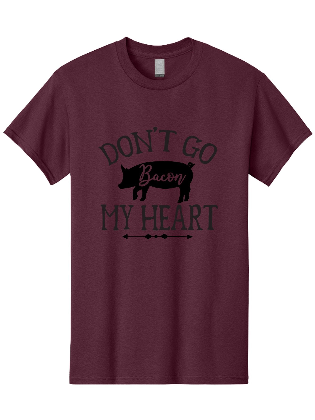 Don-T-Go-Bacon-My-Heart Men'S Graphic Tee, 100% Cotton, Comfortable Casual Summer Wear, Machine Washable, Funny Pig Quote, Bacon Love, Heart Pig, Pig Pun, Bacon Humor, Cute Pig Design, Pig Phrase, Bacon Phrase, Heartwarming Pig, Aab572 3