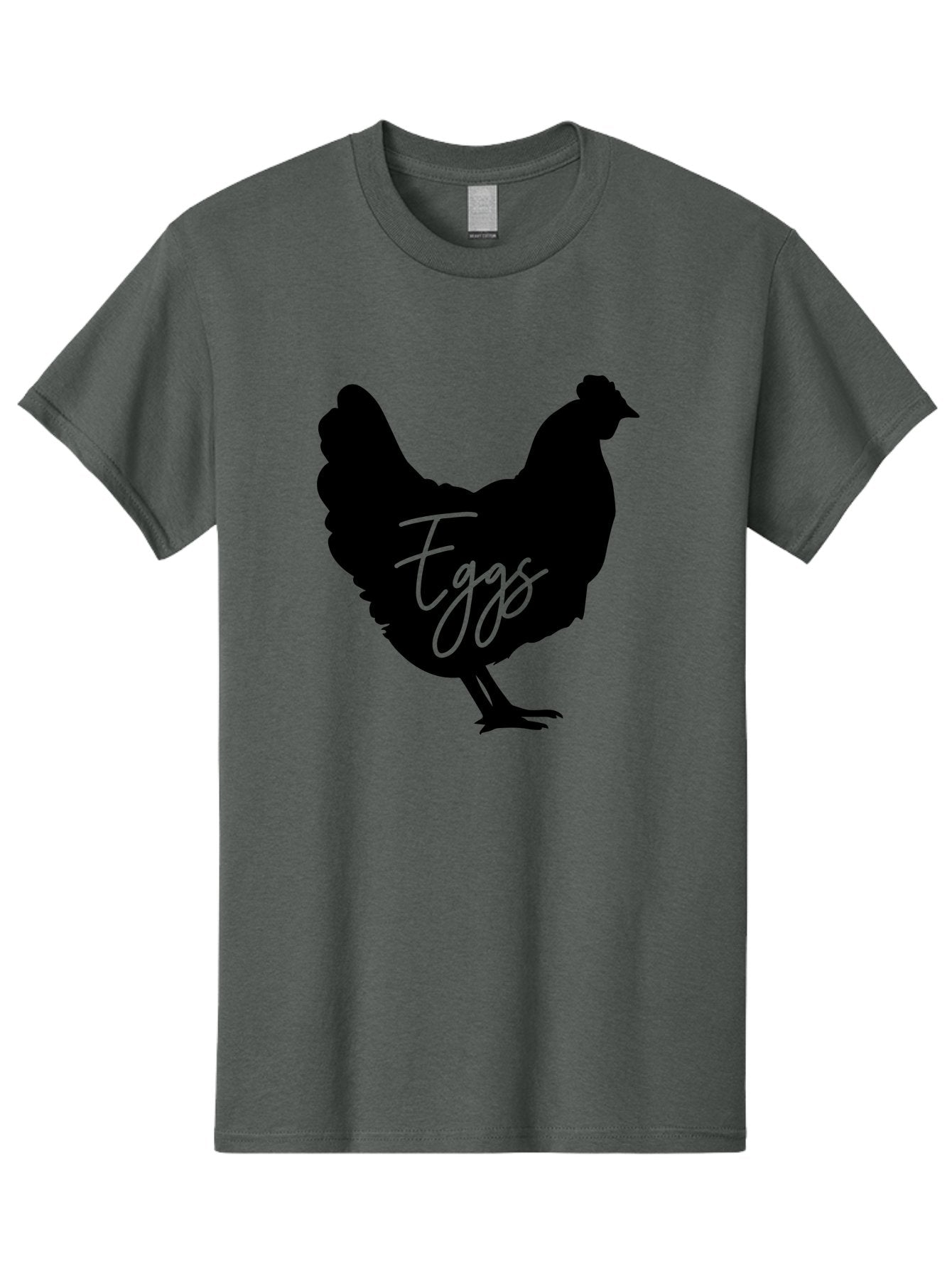 Eggs Men'S Graphic Tee, 100% Cotton, Comfortable Casual Summer Wear, Machine Washable, Black Chicken Silhouette, Egg Production Logo, Poultry Farm Graphics, Chicken Illustration, Eggs Text Overlay, Farm Fresh Eggs, Simple Design Elements, Aab573 11