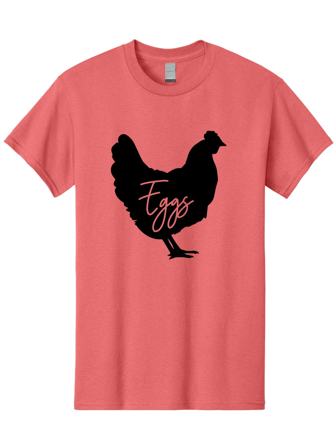 Eggs Men'S Graphic Tee, 100% Cotton, Comfortable Casual Summer Wear, Machine Washable, Black Chicken Silhouette, Egg Production Logo, Poultry Farm Graphics, Chicken Illustration, Eggs Text Overlay, Farm Fresh Eggs, Simple Design Elements, Aab573 9