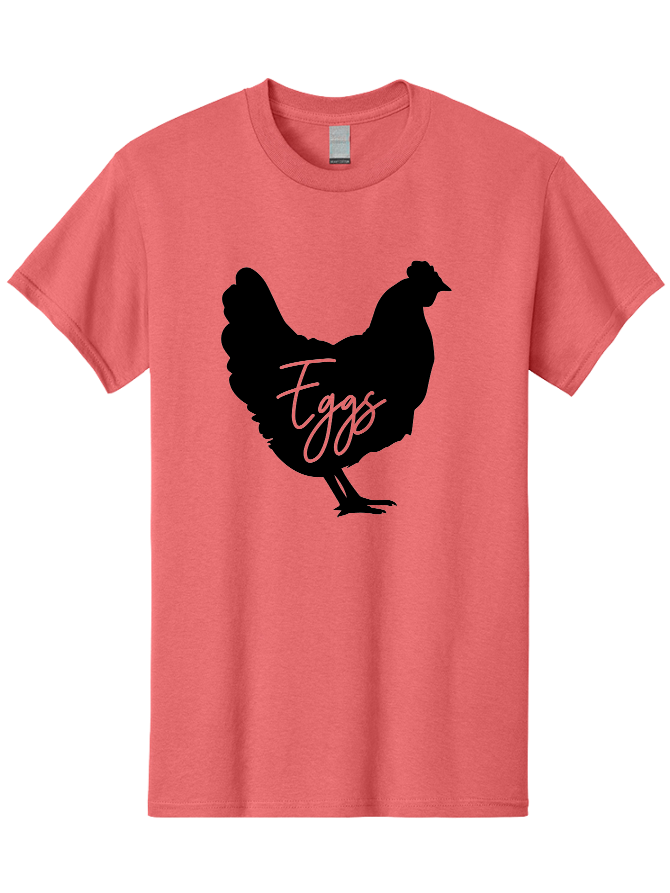 Eggs Men'S Graphic Tee, 100% Cotton, Comfortable Casual Summer Wear, Machine Washable, Black Chicken Silhouette, Egg Production Logo, Poultry Farm Graphics, Chicken Illustration, Eggs Text Overlay, Farm Fresh Eggs, Simple Design Elements, Aab573 5
