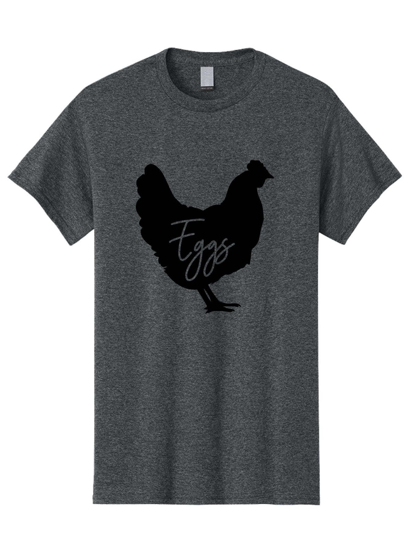 Eggs Men'S Graphic Tee, 100% Cotton, Comfortable Casual Summer Wear, Machine Washable, Black Chicken Silhouette, Egg Production Logo, Poultry Farm Graphics, Chicken Illustration, Eggs Text Overlay, Farm Fresh Eggs, Simple Design Elements, Aab573 7