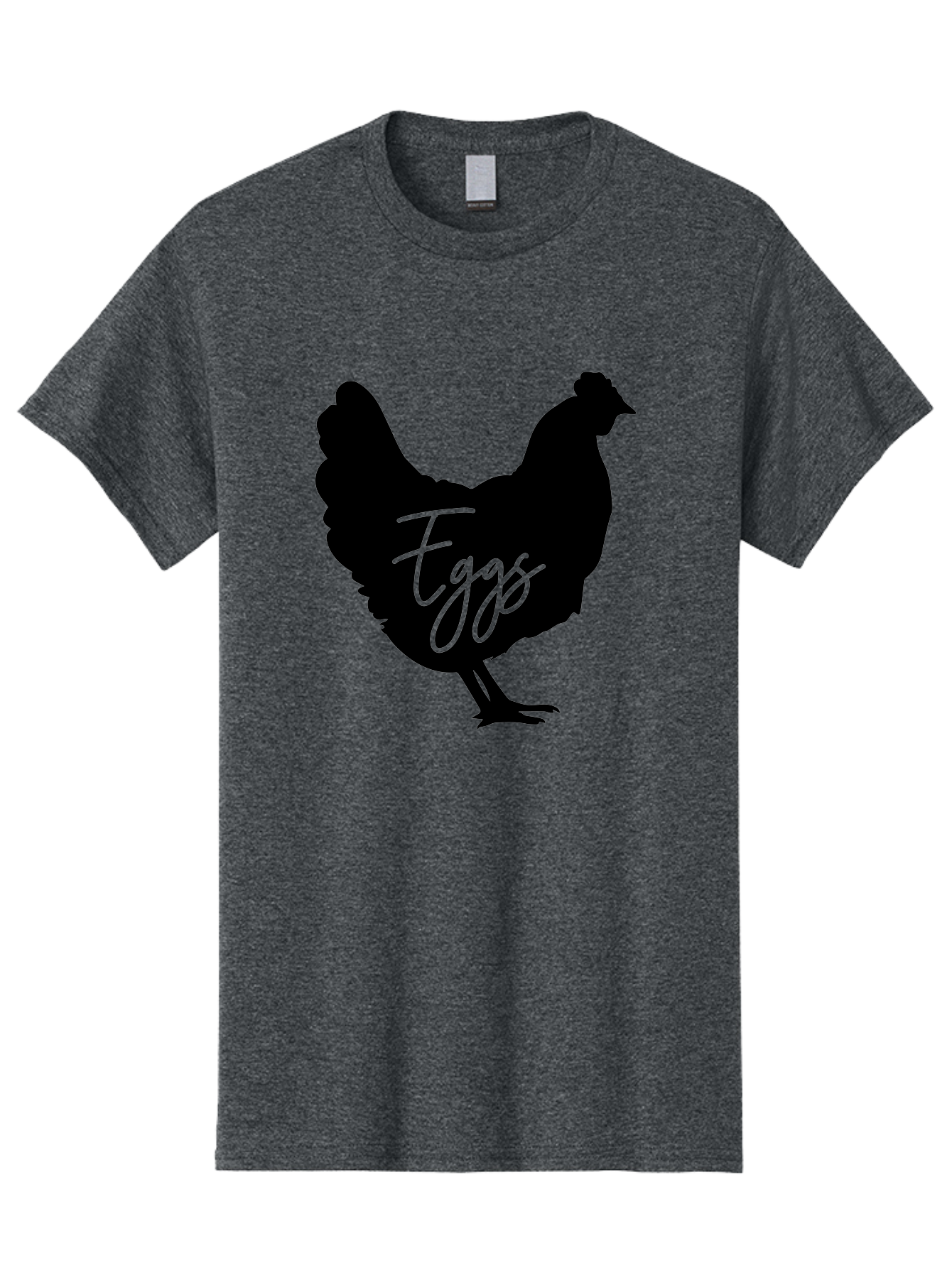 Eggs Men'S Graphic Tee, 100% Cotton, Comfortable Casual Summer Wear, Machine Washable, Black Chicken Silhouette, Egg Production Logo, Poultry Farm Graphics, Chicken Illustration, Eggs Text Overlay, Farm Fresh Eggs, Simple Design Elements, Aab573 7