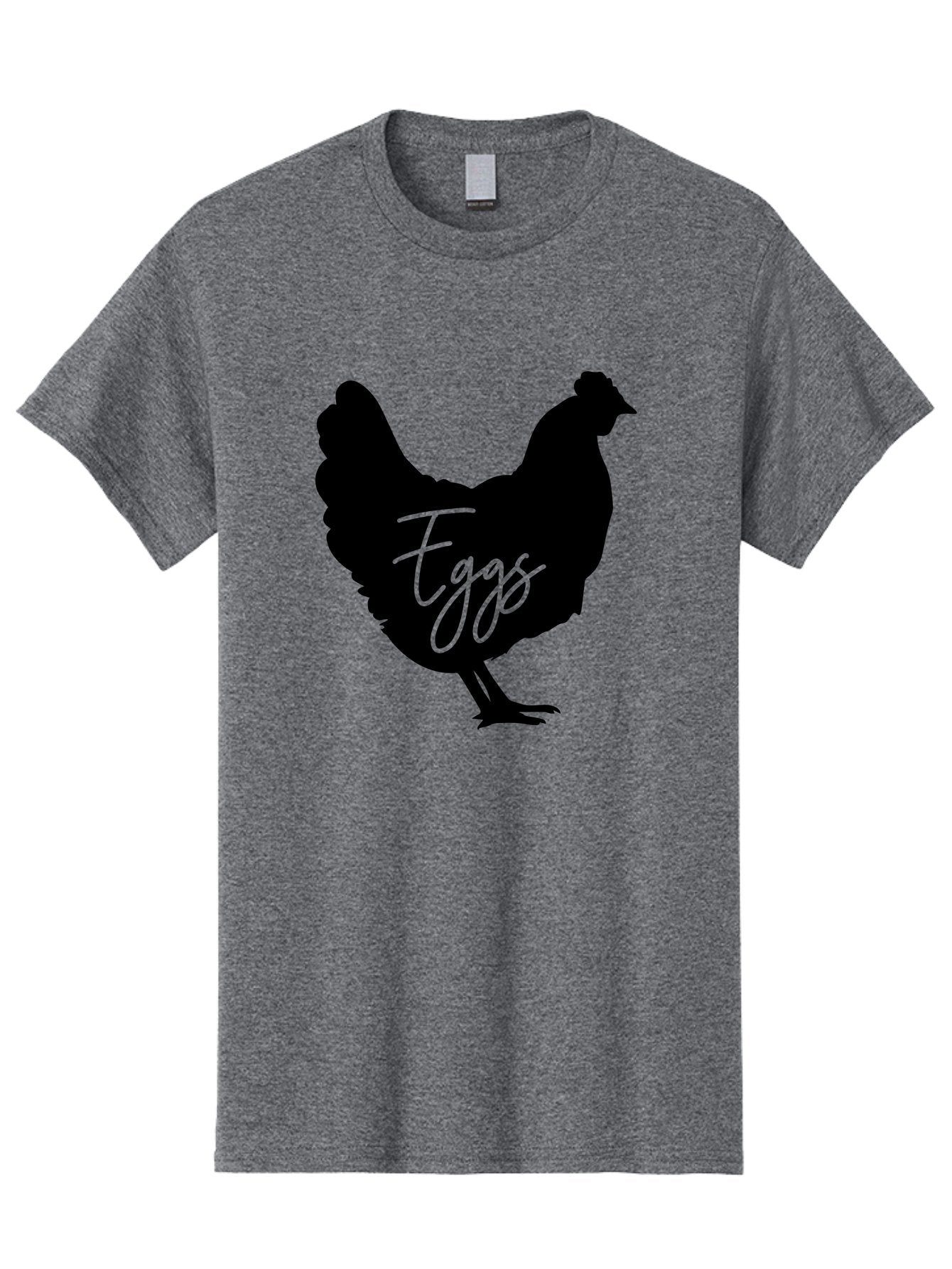 Eggs Men'S Graphic Tee, 100% Cotton, Comfortable Casual Summer Wear, Machine Washable, Black Chicken Silhouette, Egg Production Logo, Poultry Farm Graphics, Chicken Illustration, Eggs Text Overlay, Farm Fresh Eggs, Simple Design Elements, Aab573 4