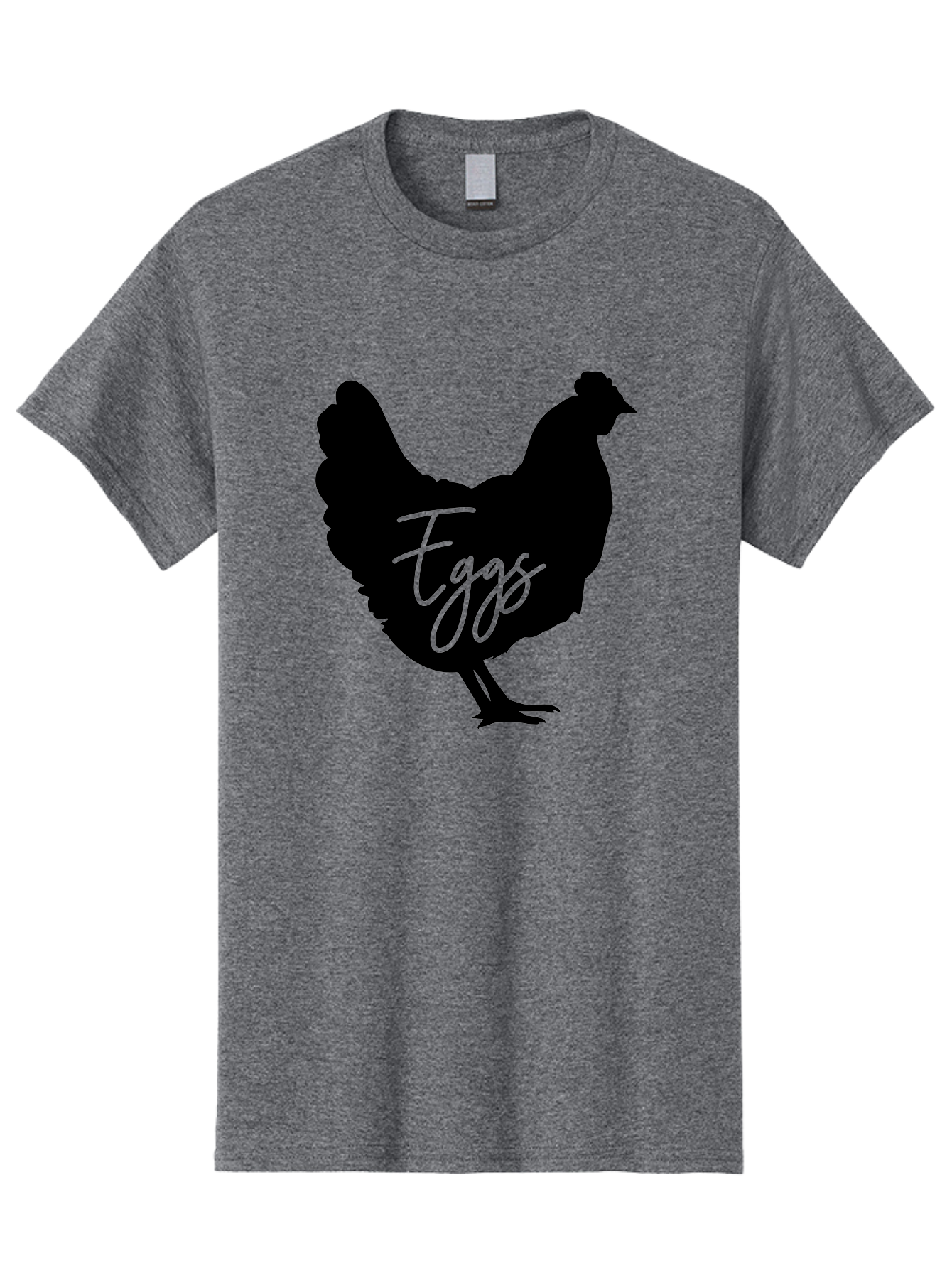 Eggs Men'S Graphic Tee, 100% Cotton, Comfortable Casual Summer Wear, Machine Washable, Black Chicken Silhouette, Egg Production Logo, Poultry Farm Graphics, Chicken Illustration, Eggs Text Overlay, Farm Fresh Eggs, Simple Design Elements, Aab573 9