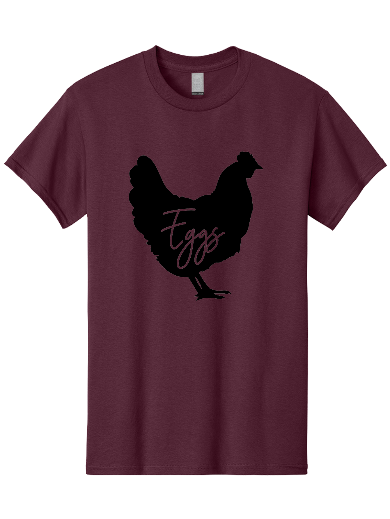 Eggs Men'S Graphic Tee, 100% Cotton, Comfortable Casual Summer Wear, Machine Washable, Black Chicken Silhouette, Egg Production Logo, Poultry Farm Graphics, Chicken Illustration, Eggs Text Overlay, Farm Fresh Eggs, Simple Design Elements, Aab573 13