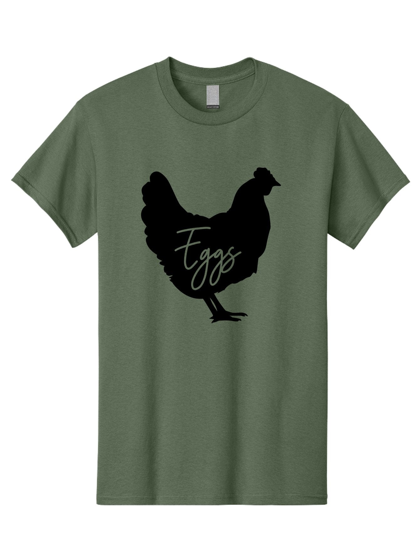 Eggs Men'S Graphic Tee, 100% Cotton, Comfortable Casual Summer Wear, Machine Washable, Black Chicken Silhouette, Egg Production Logo, Poultry Farm Graphics, Chicken Illustration, Eggs Text Overlay, Farm Fresh Eggs, Simple Design Elements, Aab573 10