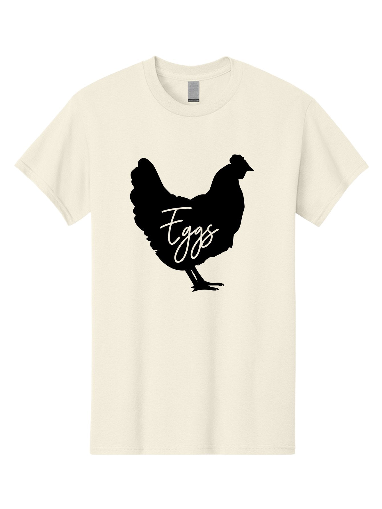 Eggs Men'S Graphic Tee, 100% Cotton, Comfortable Casual Summer Wear, Machine Washable, Black Chicken Silhouette, Egg Production Logo, Poultry Farm Graphics, Chicken Illustration, Eggs Text Overlay, Farm Fresh Eggs, Simple Design Elements, Aab573 8