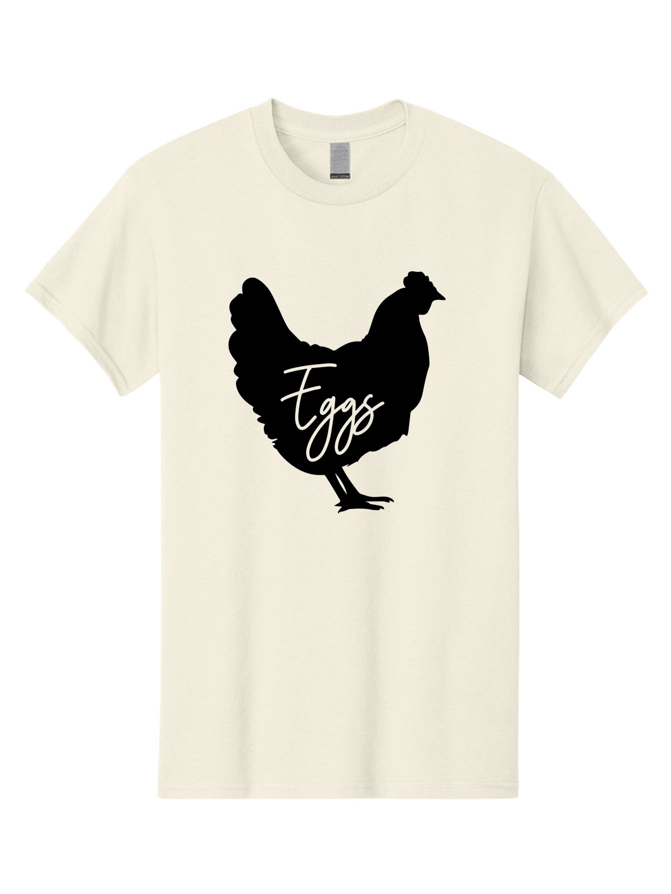 Eggs Men'S Graphic Tee, 100% Cotton, Comfortable Casual Summer Wear, Machine Washable, Black Chicken Silhouette, Egg Production Logo, Poultry Farm Graphics, Chicken Illustration, Eggs Text Overlay, Farm Fresh Eggs, Simple Design Elements, Aab573 17