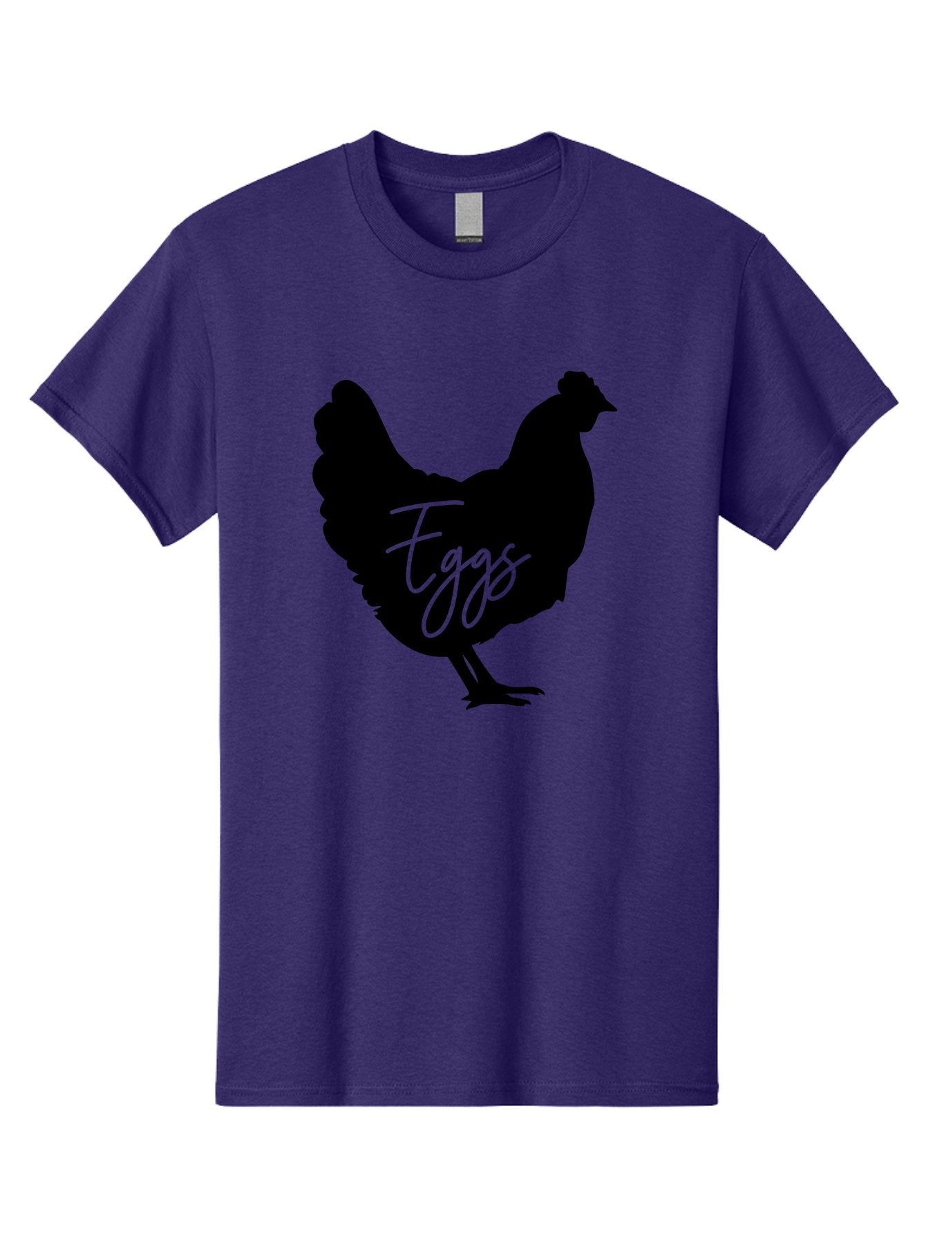 Eggs Men'S Graphic Tee, 100% Cotton, Comfortable Casual Summer Wear, Machine Washable, Black Chicken Silhouette, Egg Production Logo, Poultry Farm Graphics, Chicken Illustration, Eggs Text Overlay, Farm Fresh Eggs, Simple Design Elements, Aab573 3