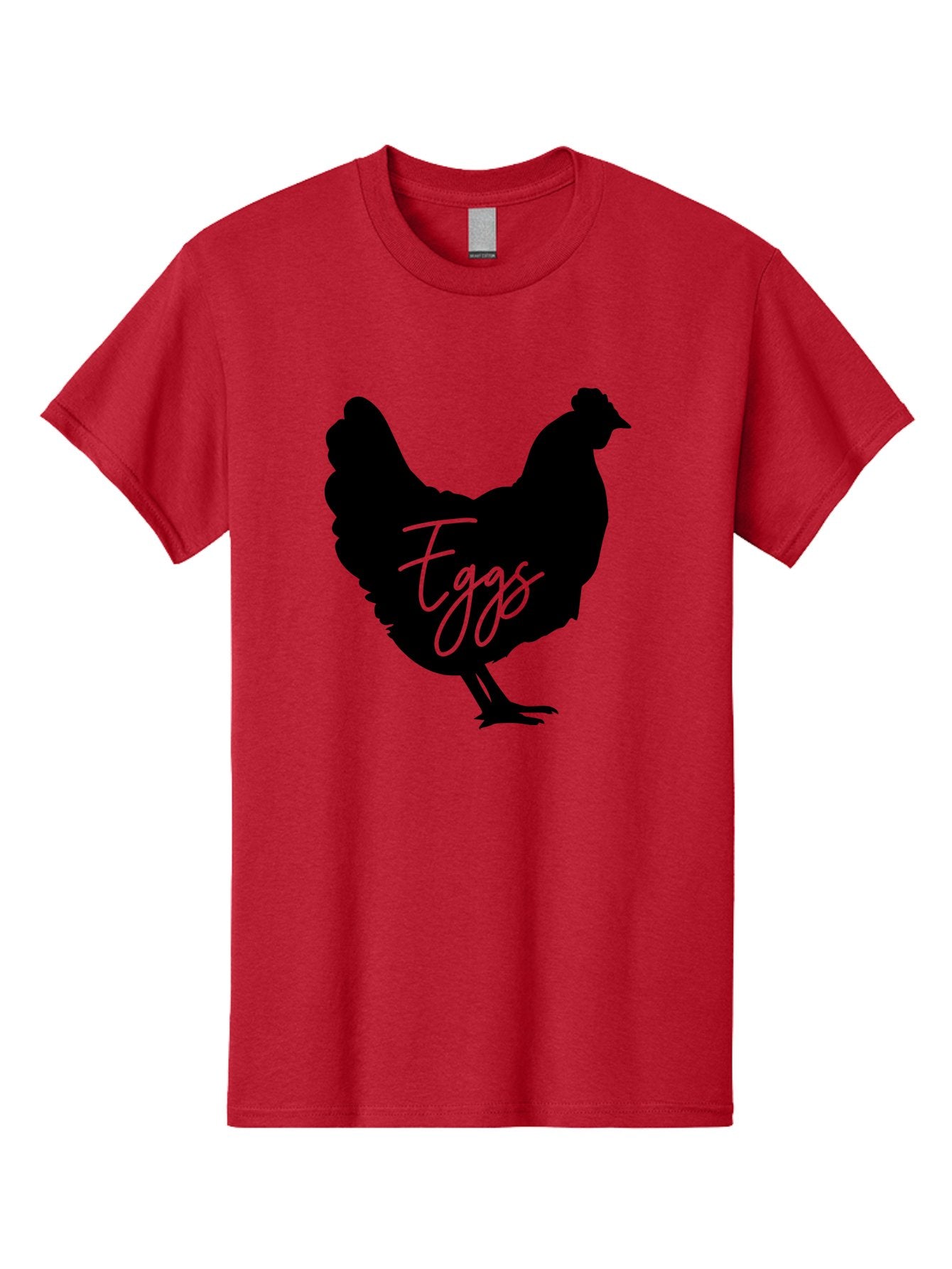 Eggs Men'S Graphic Tee, 100% Cotton, Comfortable Casual Summer Wear, Machine Washable, Black Chicken Silhouette, Egg Production Logo, Poultry Farm Graphics, Chicken Illustration, Eggs Text Overlay, Farm Fresh Eggs, Simple Design Elements, Aab573 15