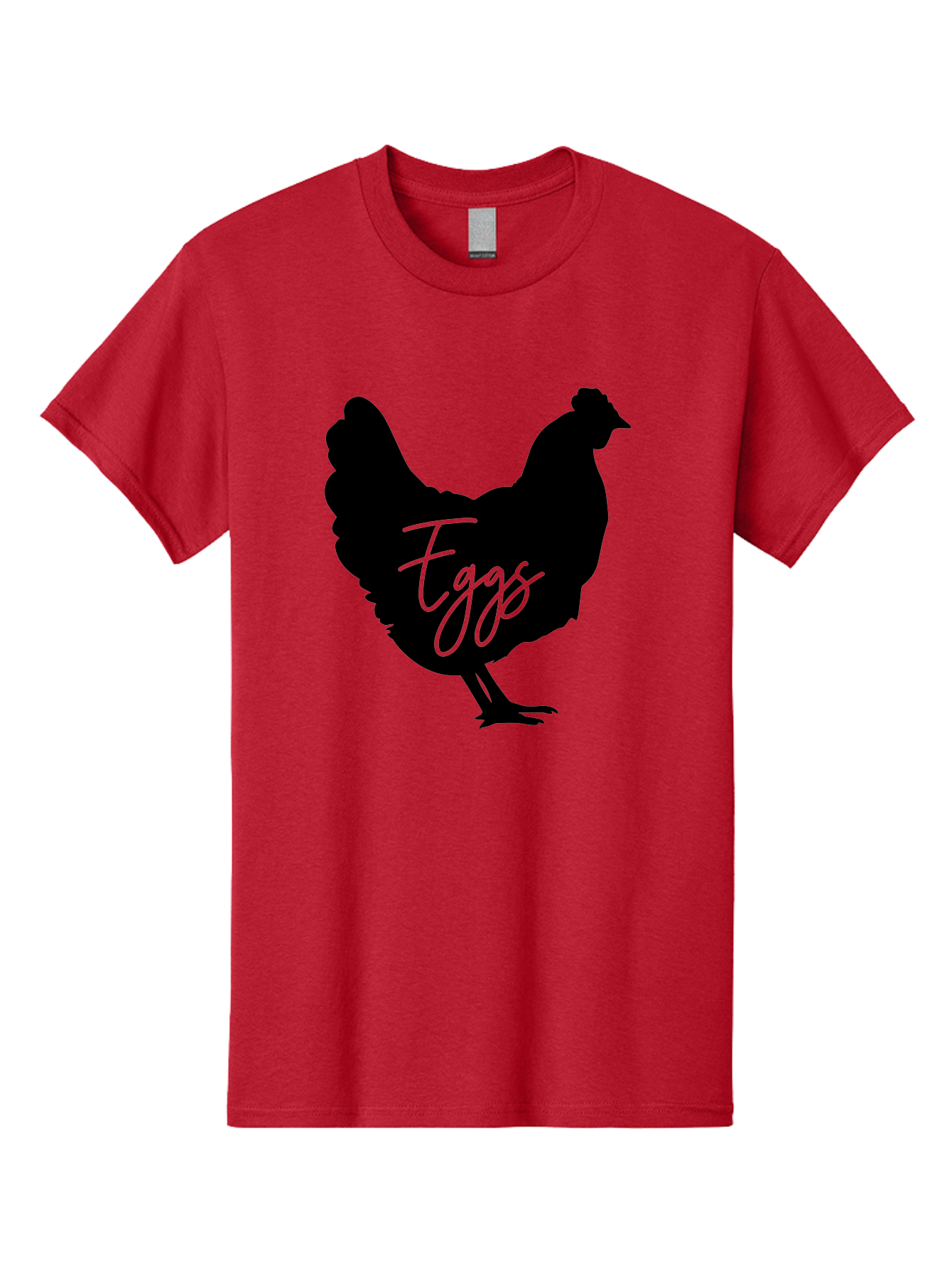 Eggs Men'S Graphic Tee, 100% Cotton, Comfortable Casual Summer Wear, Machine Washable, Black Chicken Silhouette, Egg Production Logo, Poultry Farm Graphics, Chicken Illustration, Eggs Text Overlay, Farm Fresh Eggs, Simple Design Elements, Aab573 23