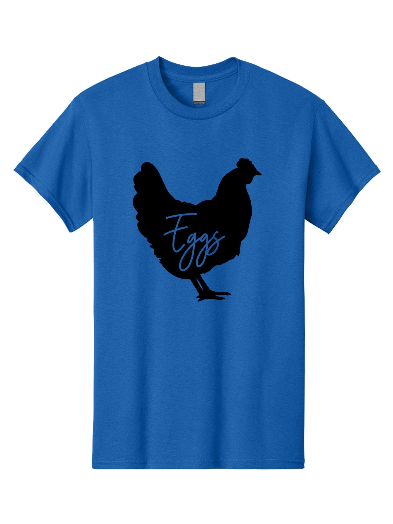 Eggs Men'S Graphic Tee, 100% Cotton, Comfortable Casual Summer Wear, Machine Washable, Black Chicken Silhouette, Egg Production Logo, Poultry Farm Graphics, Chicken Illustration, Eggs Text Overlay, Farm Fresh Eggs, Simple Design Elements, Aab573 13