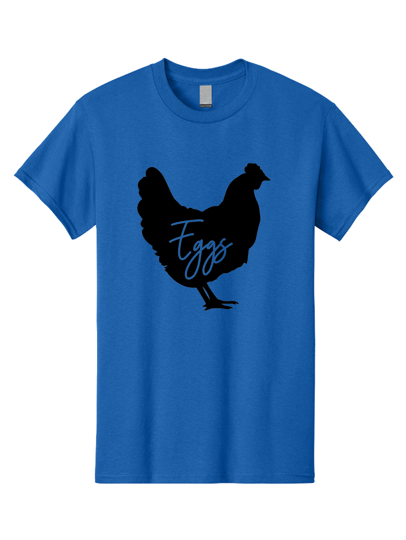 Eggs Men'S Graphic Tee, 100% Cotton, Comfortable Casual Summer Wear, Machine Washable, Black Chicken Silhouette, Egg Production Logo, Poultry Farm Graphics, Chicken Illustration, Eggs Text Overlay, Farm Fresh Eggs, Simple Design Elements, Aab573 25