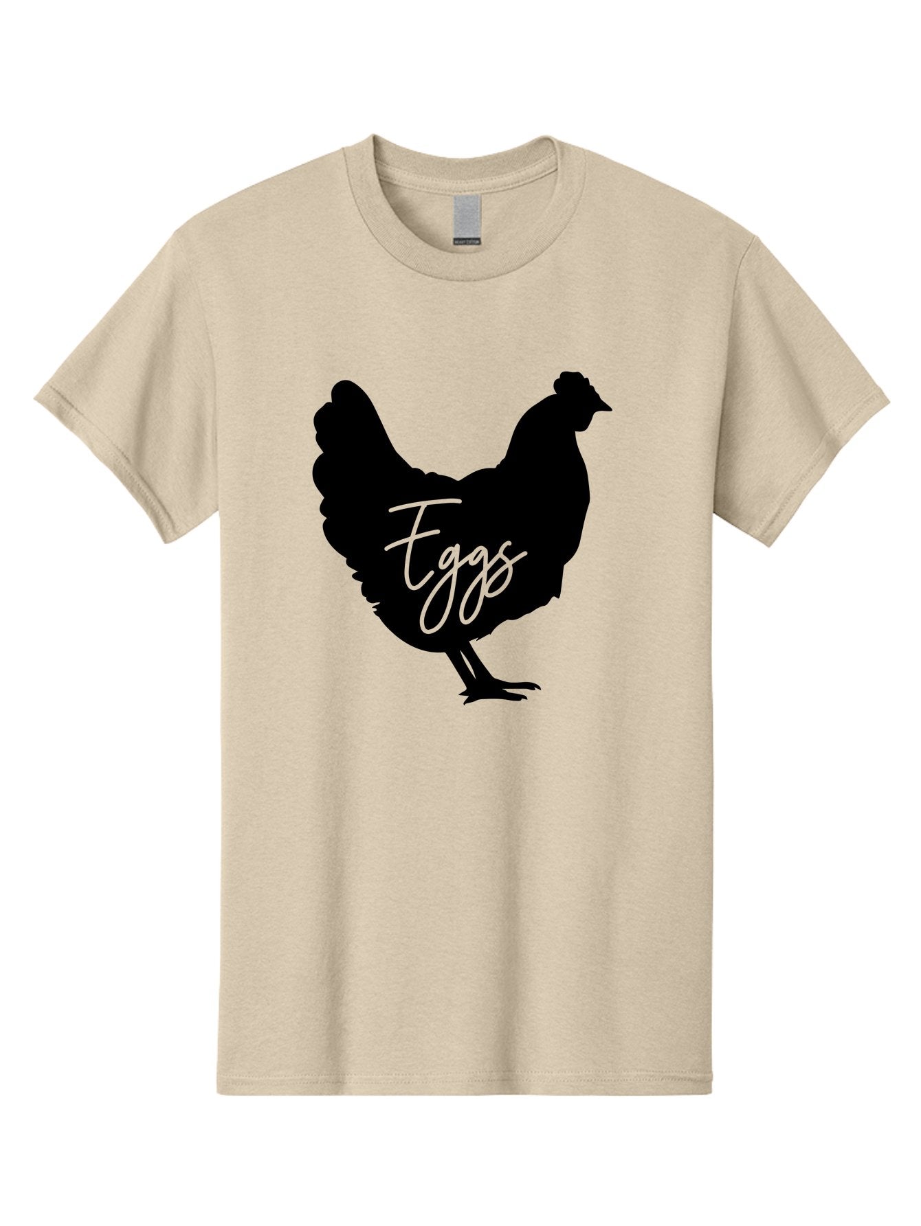 Eggs Men'S Graphic Tee, 100% Cotton, Comfortable Casual Summer Wear, Machine Washable, Black Chicken Silhouette, Egg Production Logo, Poultry Farm Graphics, Chicken Illustration, Eggs Text Overlay, Farm Fresh Eggs, Simple Design Elements, Aab573 14