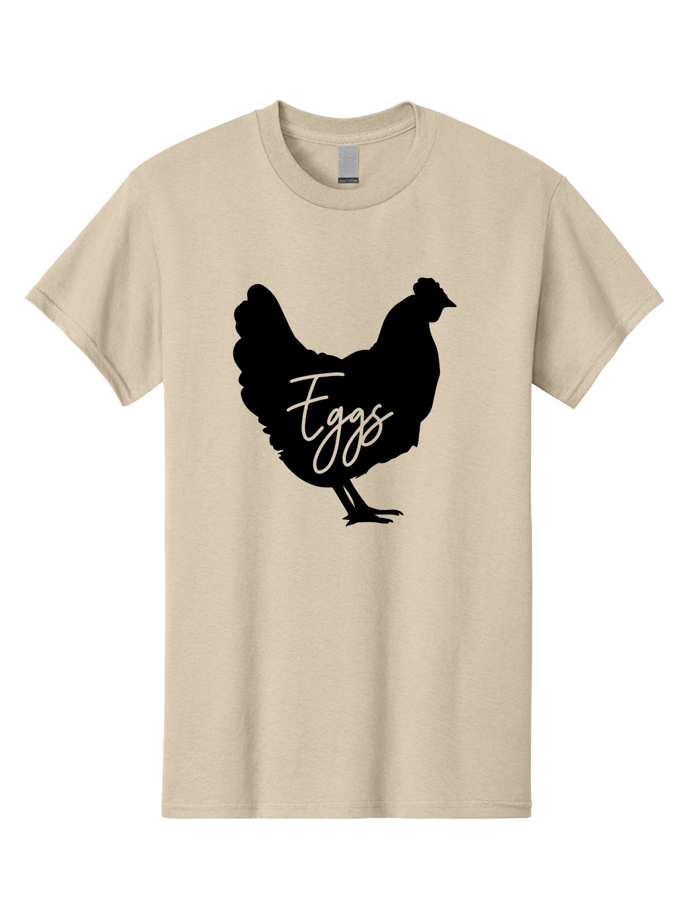 Eggs Men'S Graphic Tee, 100% Cotton, Comfortable Casual Summer Wear, Machine Washable, Black Chicken Silhouette, Egg Production Logo, Poultry Farm Graphics, Chicken Illustration, Eggs Text Overlay, Farm Fresh Eggs, Simple Design Elements, Aab573 27
