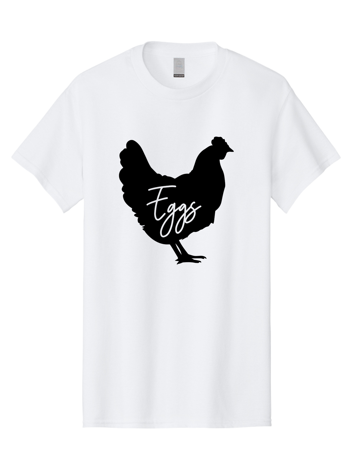 Eggs Men'S Graphic Tee, 100% Cotton, Comfortable Casual Summer Wear, Machine Washable, Black Chicken Silhouette, Egg Production Logo, Poultry Farm Graphics, Chicken Illustration, Eggs Text Overlay, Farm Fresh Eggs, Simple Design Elements, Aab573 29