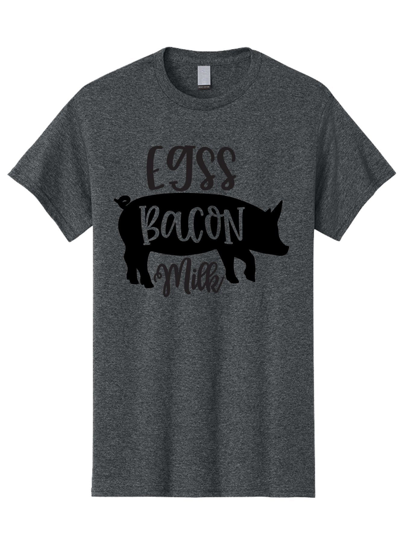 Egjss-Bacon-Milk Men'S Graphic Tee, 100% Cotton, Comfortable Casual Summer Wear, Machine Washable, Eggs, Bacon, Milk, Pig Silhouette, Farm Fresh, Dairy Products, Breakfast Foods, Savory Delights, Farm-To-Table Aab574 9