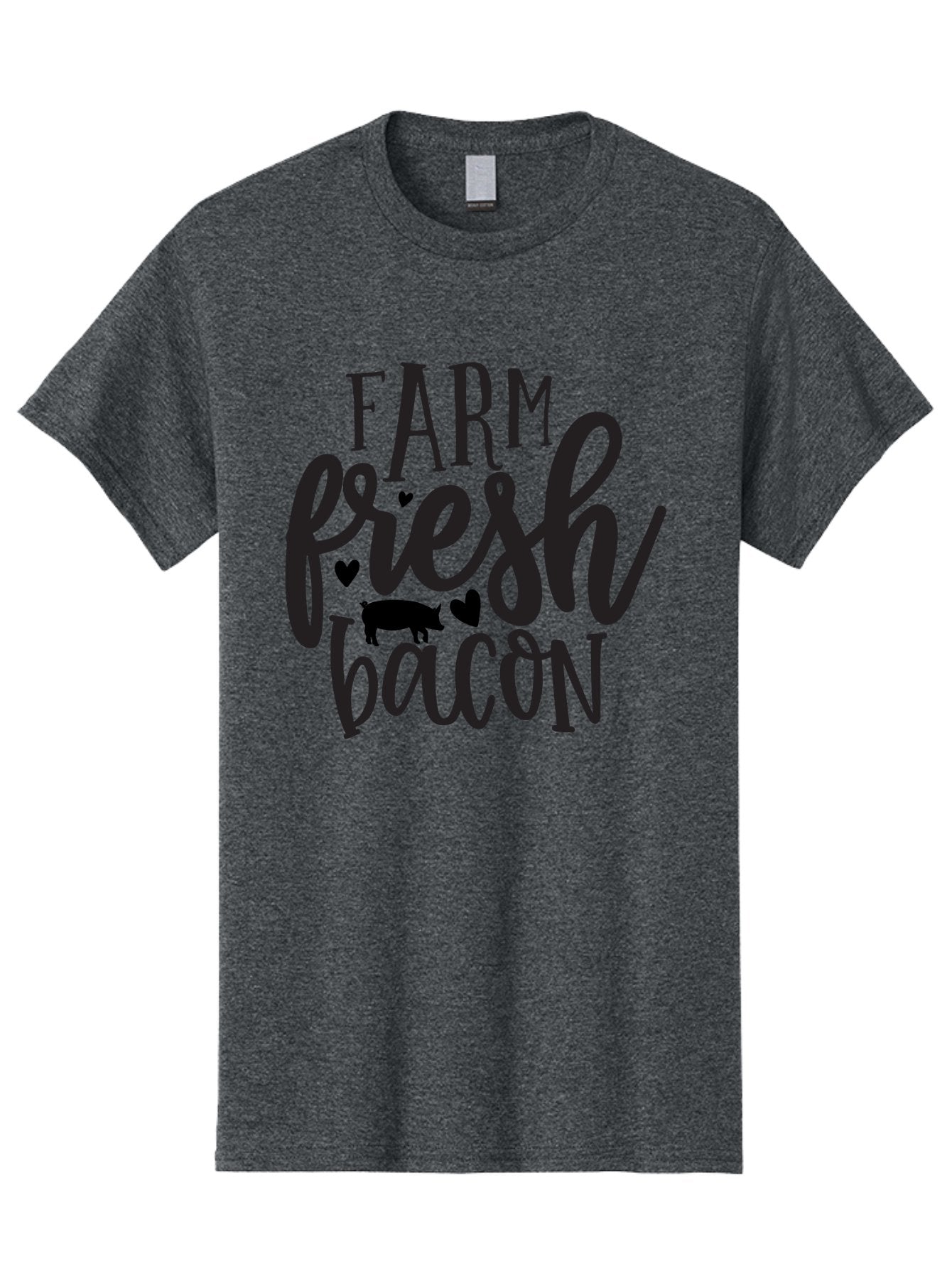 Farm-Fresh-Bacon Men'S Graphic Tee, 100% Cotton, Comfortable Casual Summer Wear, Machine Washable, Farm Fresh Bacon, Farm Food, Fresh Meat, Farm To Table, Bacon Lover, Pig Silhouette, Foodie Graphics, Kitchen Decor, Rustic Charm Aab575 8