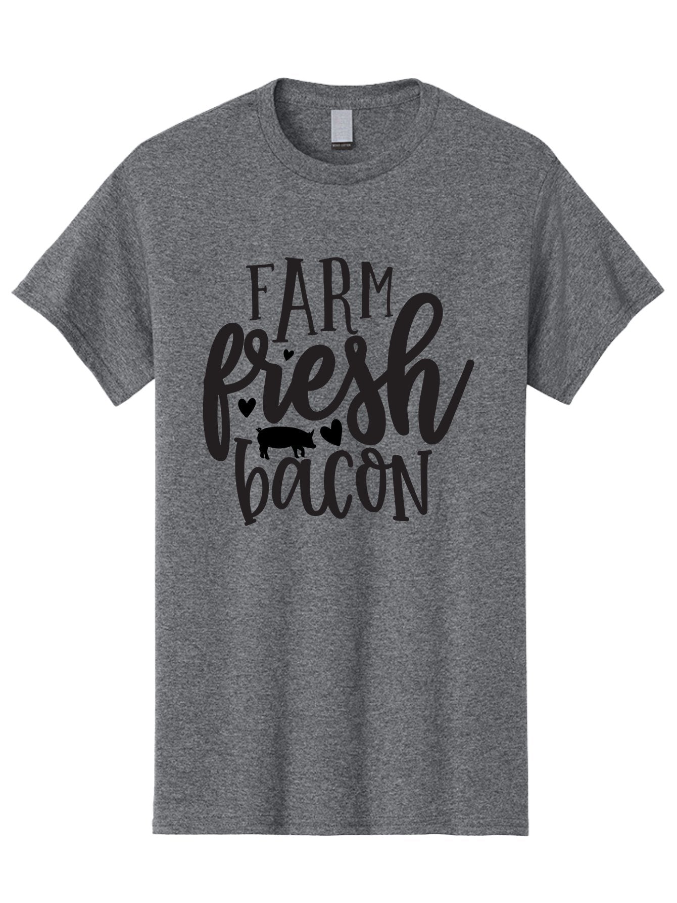 Farm-Fresh-Bacon Men'S Graphic Tee, 100% Cotton, Comfortable Casual Summer Wear, Machine Washable, Farm Fresh Bacon, Farm Food, Fresh Meat, Farm To Table, Bacon Lover, Pig Silhouette, Foodie Graphics, Kitchen Decor, Rustic Charm Aab575 12