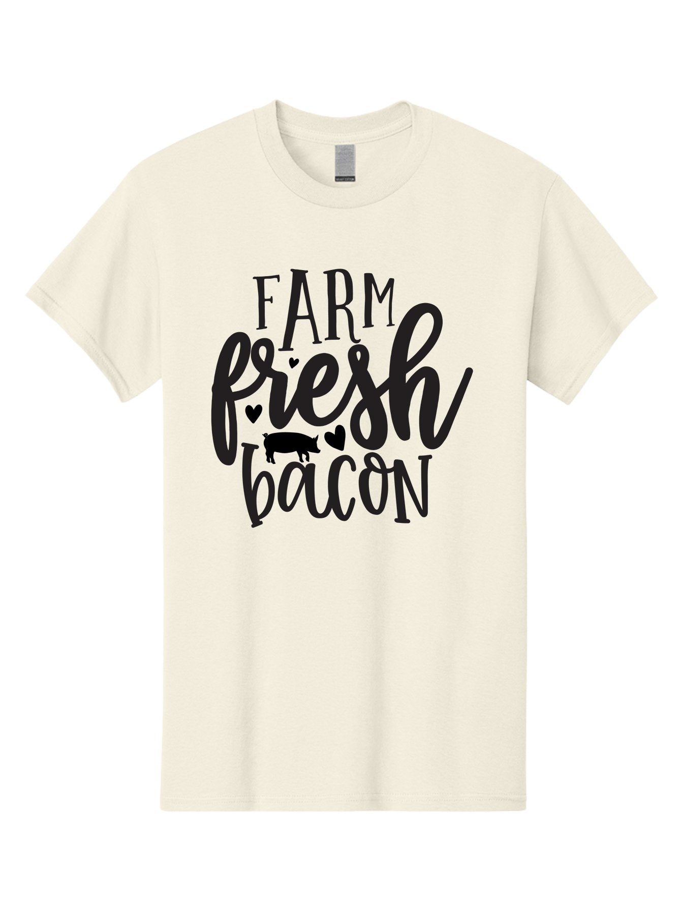 Farm-Fresh-Bacon Men'S Graphic Tee, 100% Cotton, Comfortable Casual Summer Wear, Machine Washable, Farm Fresh Bacon, Farm Food, Fresh Meat, Farm To Table, Bacon Lover, Pig Silhouette, Foodie Graphics, Kitchen Decor, Rustic Charm Aab575 6