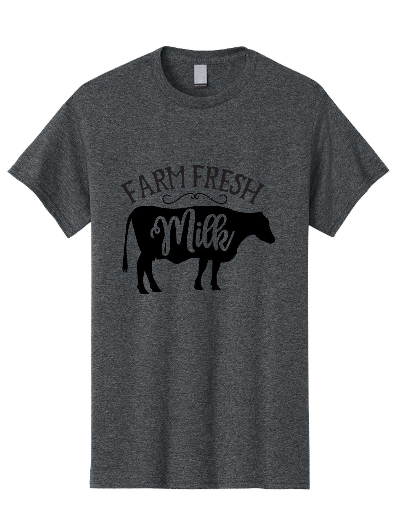 Farm-Fresh-Milk Men'S Graphic Tee, 100% Cotton, Comfortable Casual Summer Wear, Machine Washable, Cow Silhouette, Farm Fresh Milk, Dairy Products, Farm Produce, Milk Production, Agricultural Products, Fresh Milk, Farm Fresh Aab578 8