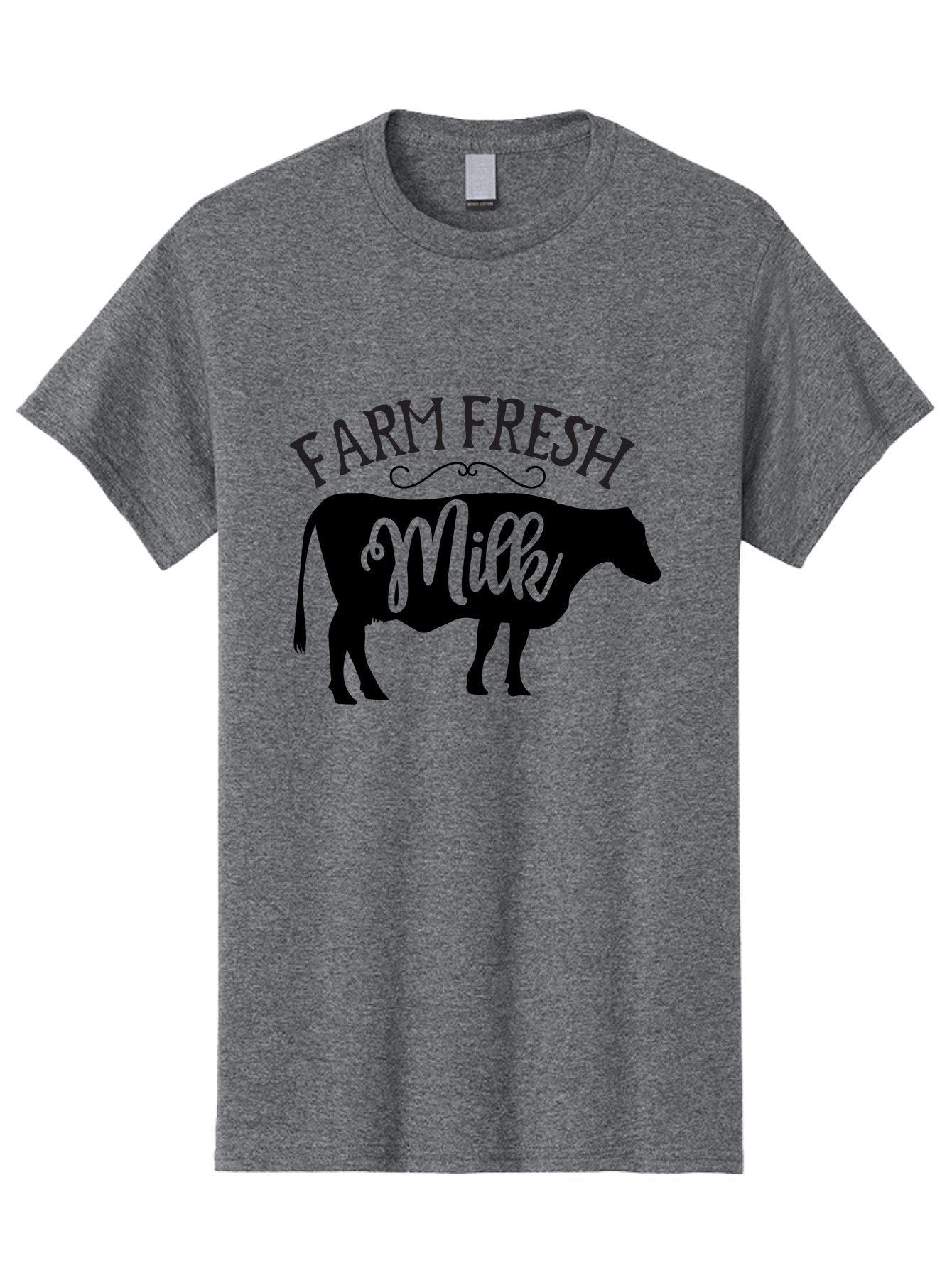 Farm-Fresh-Milk Men'S Graphic Tee, 100% Cotton, Comfortable Casual Summer Wear, Machine Washable, Cow Silhouette, Farm Fresh Milk, Dairy Products, Farm Produce, Milk Production, Agricultural Products, Fresh Milk, Farm Fresh Aab578 4