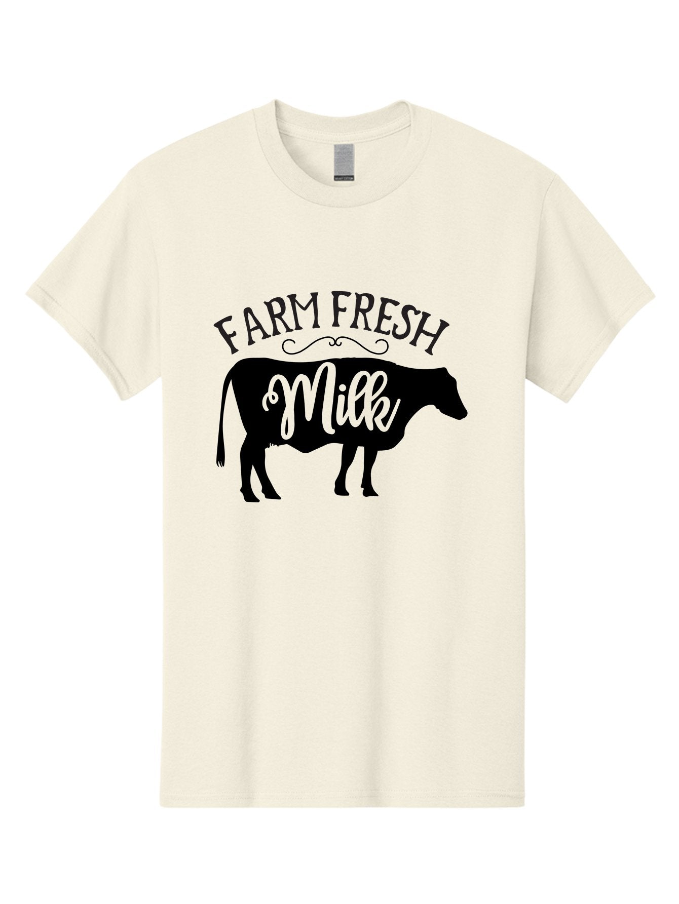 Farm-Fresh-Milk Men'S Graphic Tee, 100% Cotton, Comfortable Casual Summer Wear, Machine Washable, Cow Silhouette, Farm Fresh Milk, Dairy Products, Farm Produce, Milk Production, Agricultural Products, Fresh Milk, Farm Fresh Aab578 15