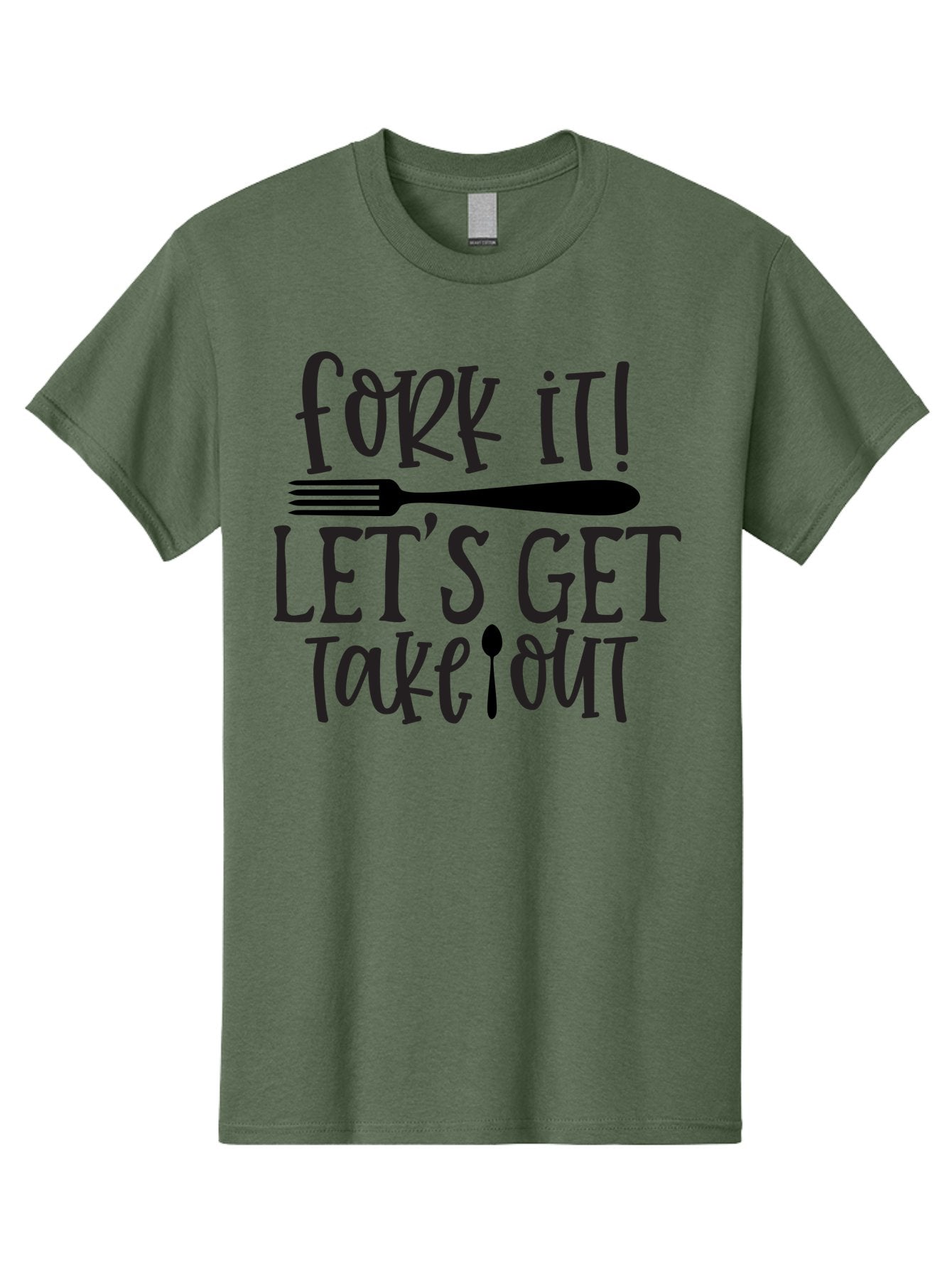 Fork-It-Let-S-Get-Takeout Men'S Graphic Tee, 100% Cotton, Comfortable Casual Summer Wear, Machine Washable, Funny Food Quotes, Takeout Humor, Restaurant Puns, Fork It, Let'S Get Take Out, Foodie Jokes, Dining Humor, Eating Out, Meal To Go Aab580