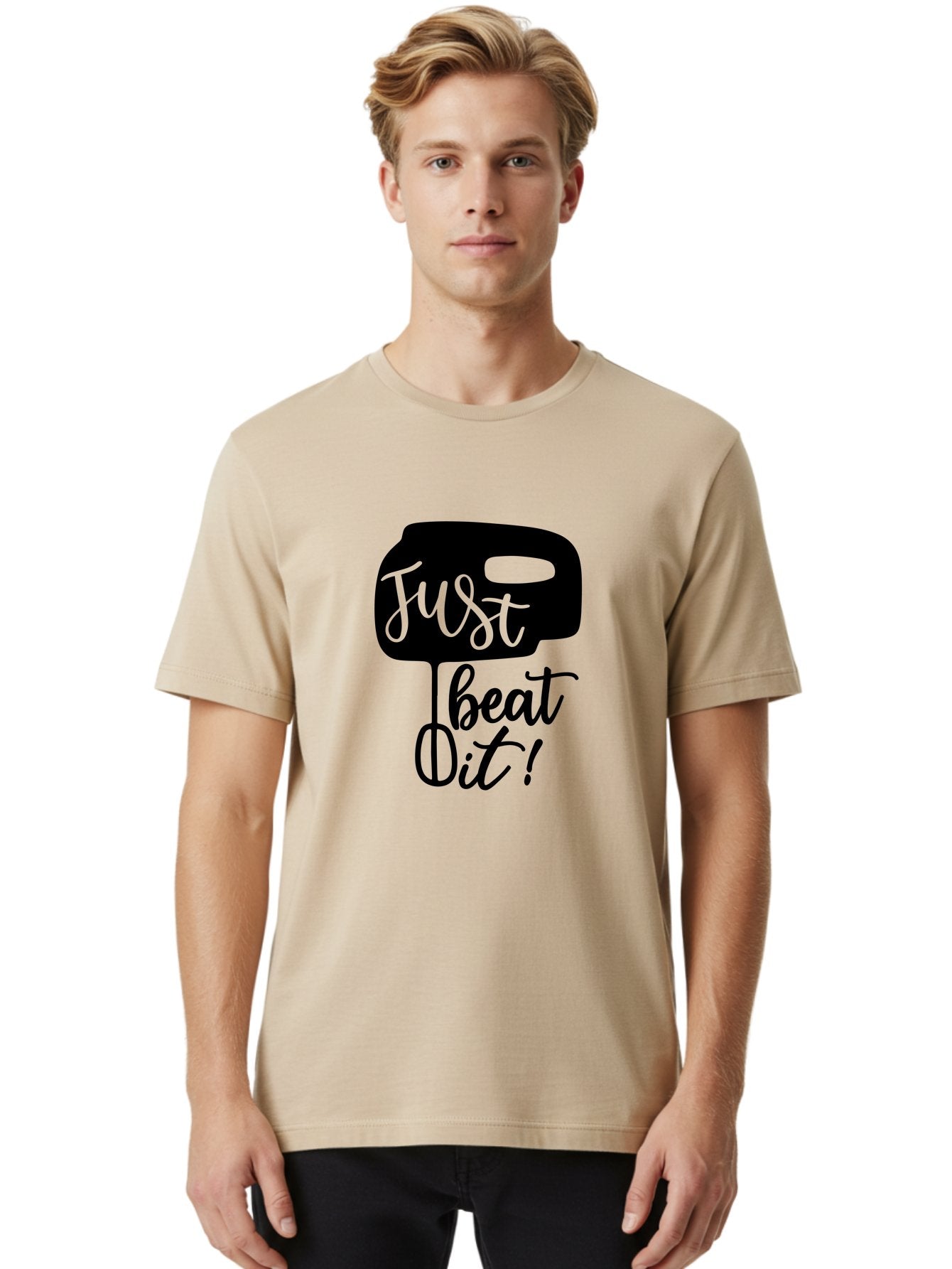 Just-Beat-It Men'S Graphic Tee, 100% Cotton, Comfortable Casual Summer Wear, Machine Washable, Boxing, Motivational Quote, Fitness Inspiration, Workout Encouragement, Just Beat It!, Boxing Graphics, Motivational Boxing Aab582 23