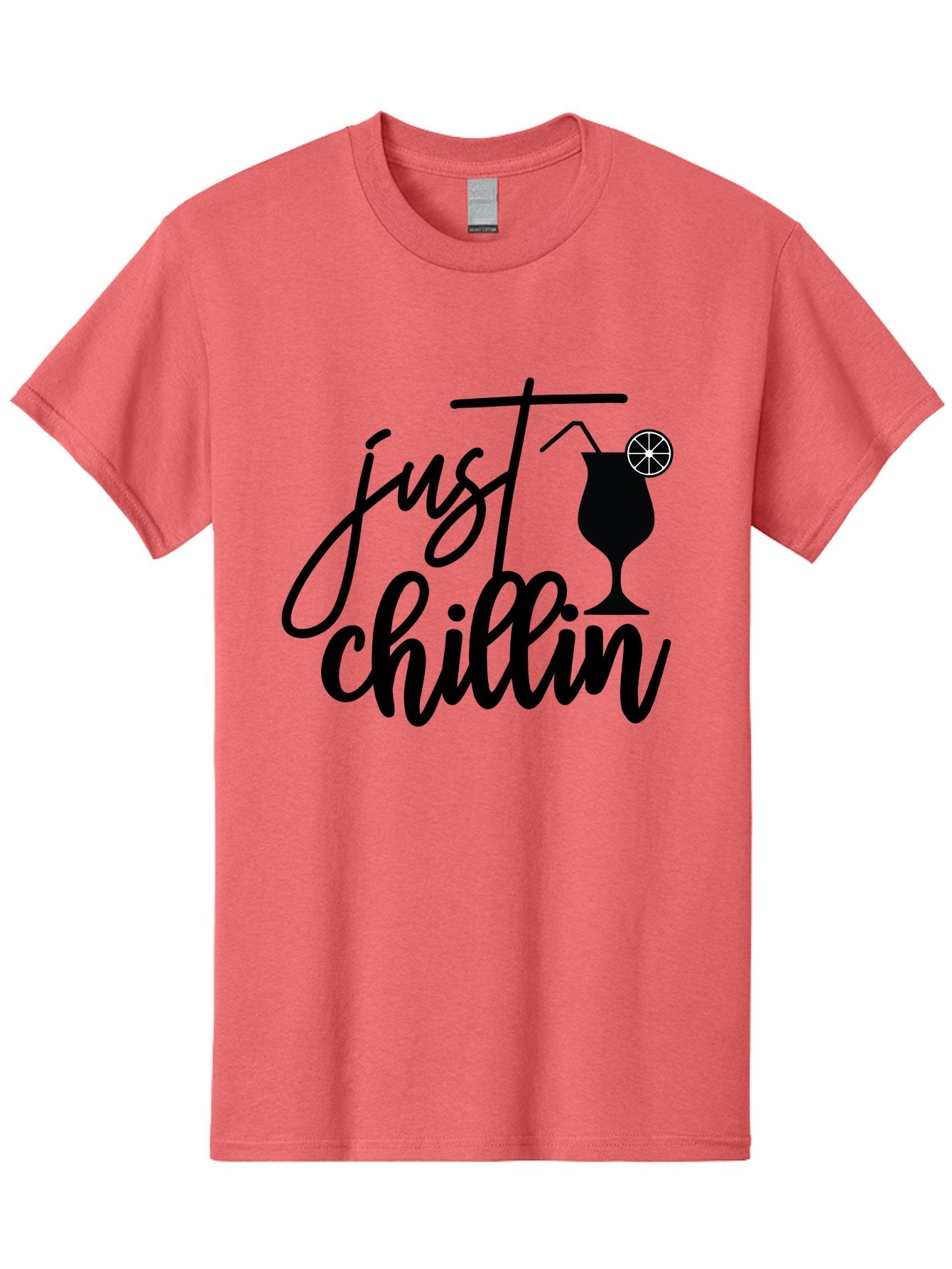 Just-Chillin Men'S Graphic Tee, 100% Cotton, Comfortable Casual Summer Wear, Machine Washable, Relaxation Mode, Chilling Vibes, Cocktail Culture, Refreshing Drinks, Laid-Back Atmosphere, Summer Fun, Happy Hour Aab583 12