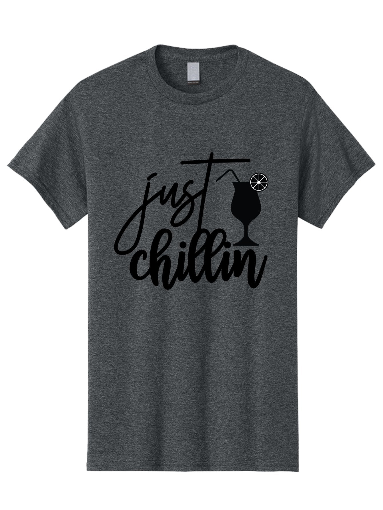 Just-Chillin Men'S Graphic Tee, 100% Cotton, Comfortable Casual Summer Wear, Machine Washable, Relaxation Mode, Chilling Vibes, Cocktail Culture, Refreshing Drinks, Laid-Back Atmosphere, Summer Fun, Happy Hour Aab583 6