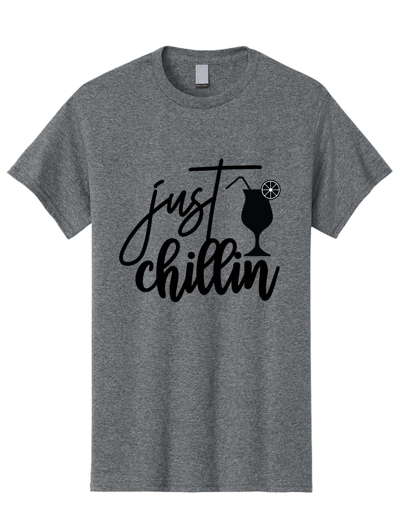 Just-Chillin Men'S Graphic Tee, 100% Cotton, Comfortable Casual Summer Wear, Machine Washable, Relaxation Mode, Chilling Vibes, Cocktail Culture, Refreshing Drinks, Laid-Back Atmosphere, Summer Fun, Happy Hour Aab583 11