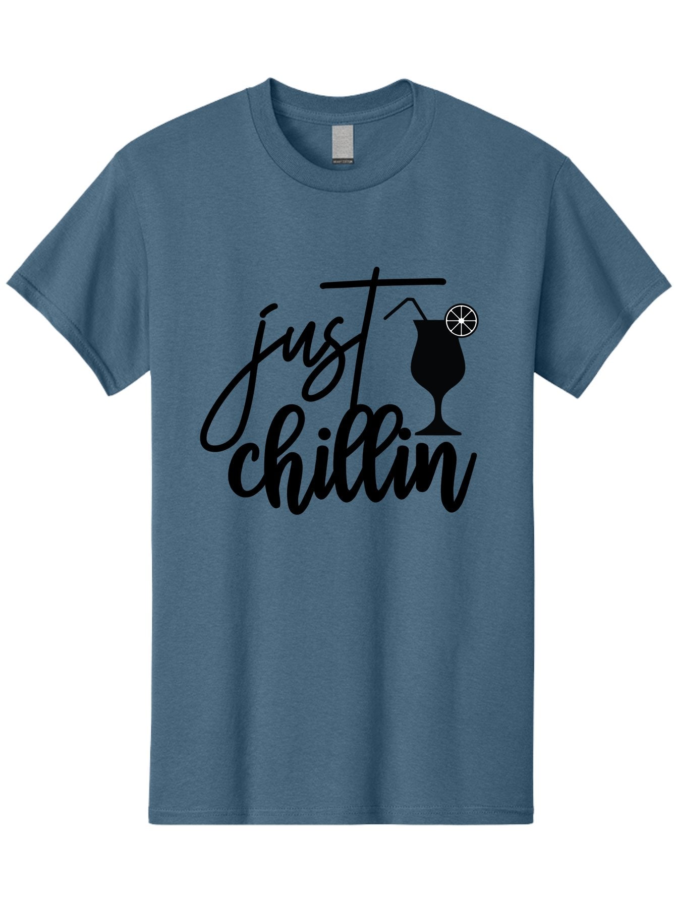 Just-Chillin Men'S Graphic Tee, 100% Cotton, Comfortable Casual Summer Wear, Machine Washable, Relaxation Mode, Chilling Vibes, Cocktail Culture, Refreshing Drinks, Laid-Back Atmosphere, Summer Fun, Happy Hour Aab583 15