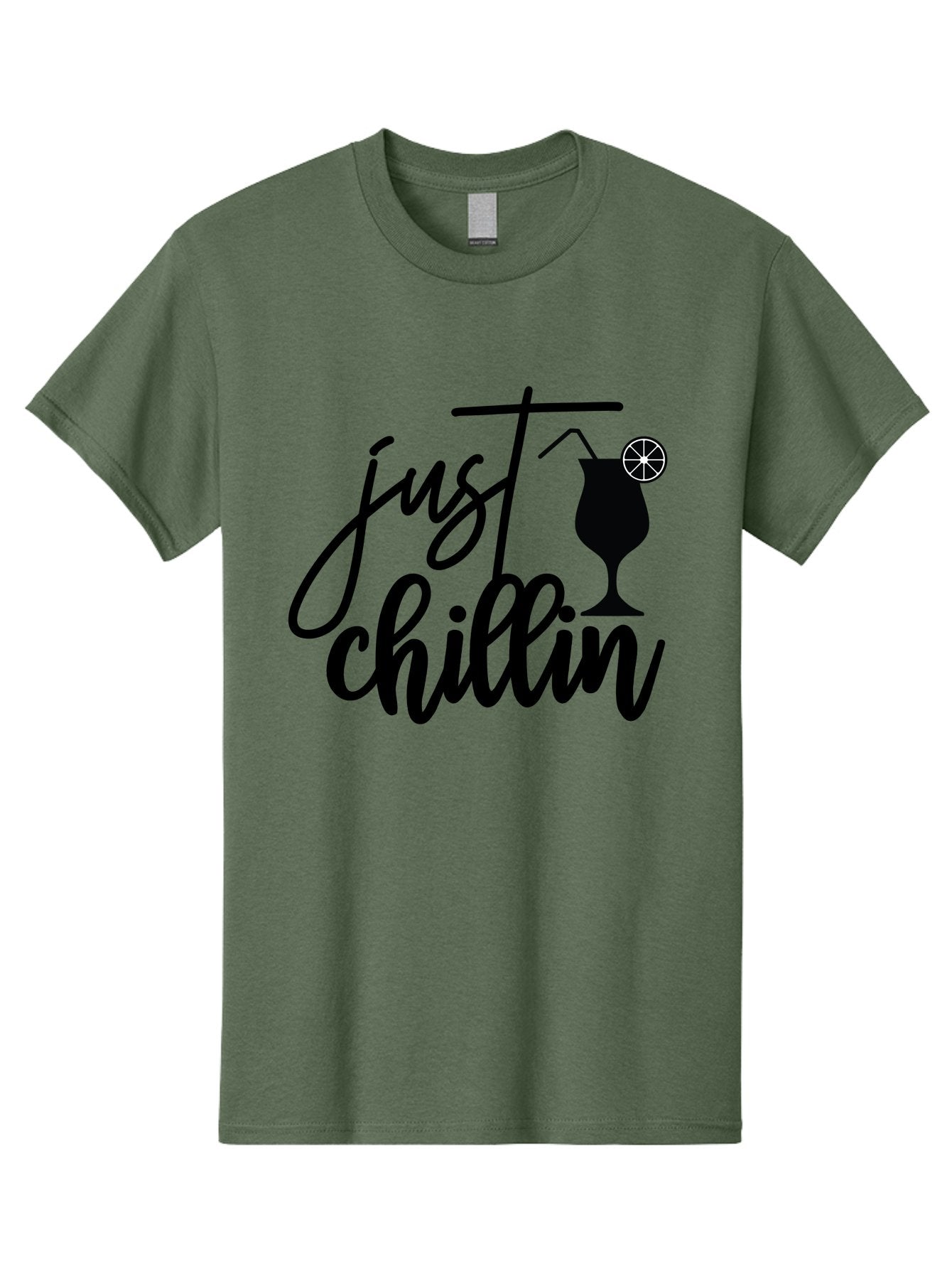Just-Chillin Men'S Graphic Tee, 100% Cotton, Comfortable Casual Summer Wear, Machine Washable, Relaxation Mode, Chilling Vibes, Cocktail Culture, Refreshing Drinks, Laid-Back Atmosphere, Summer Fun, Happy Hour Aab583 10