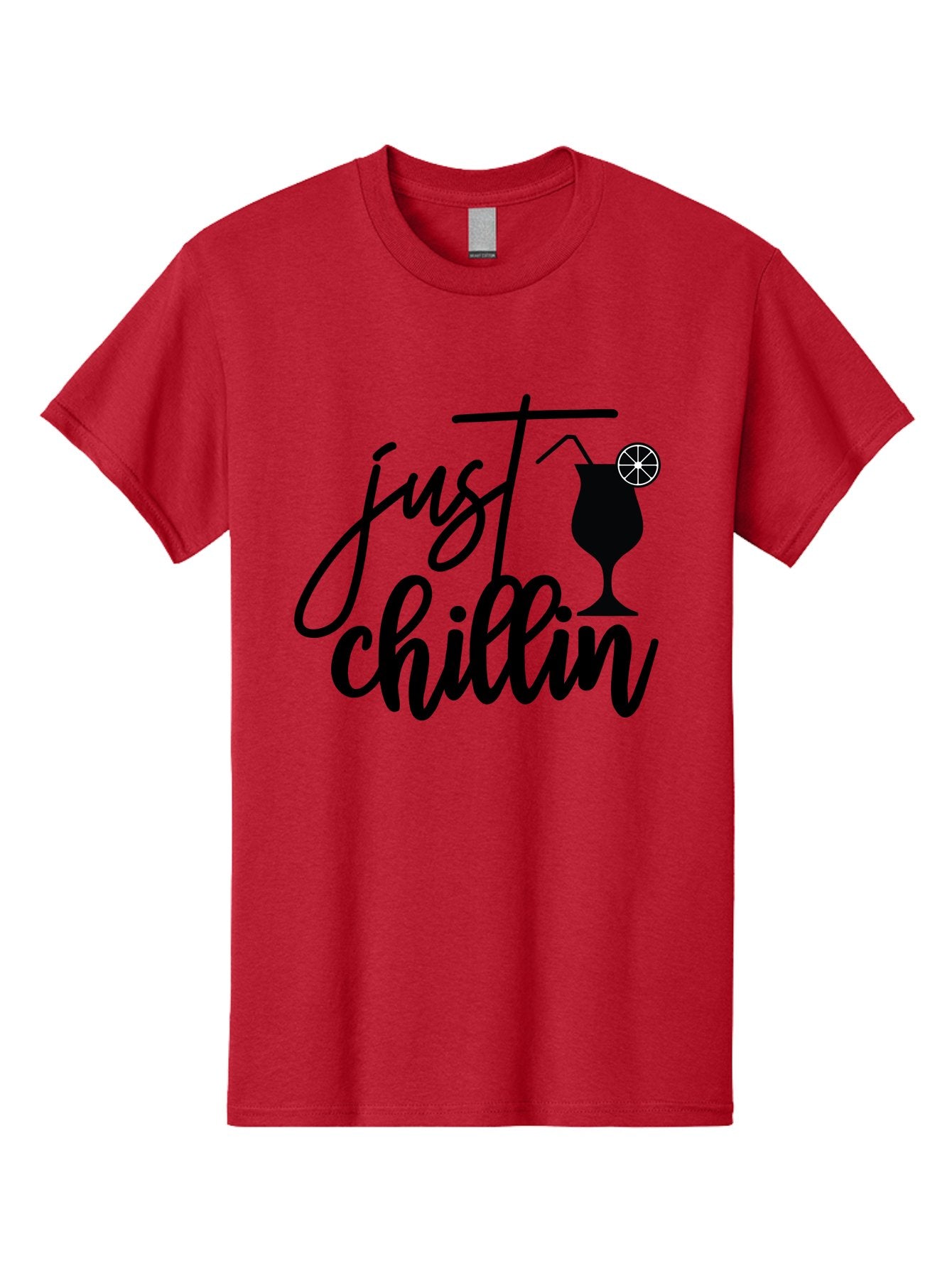 Just-Chillin Men'S Graphic Tee, 100% Cotton, Comfortable Casual Summer Wear, Machine Washable, Relaxation Mode, Chilling Vibes, Cocktail Culture, Refreshing Drinks, Laid-Back Atmosphere, Summer Fun, Happy Hour Aab583 7
