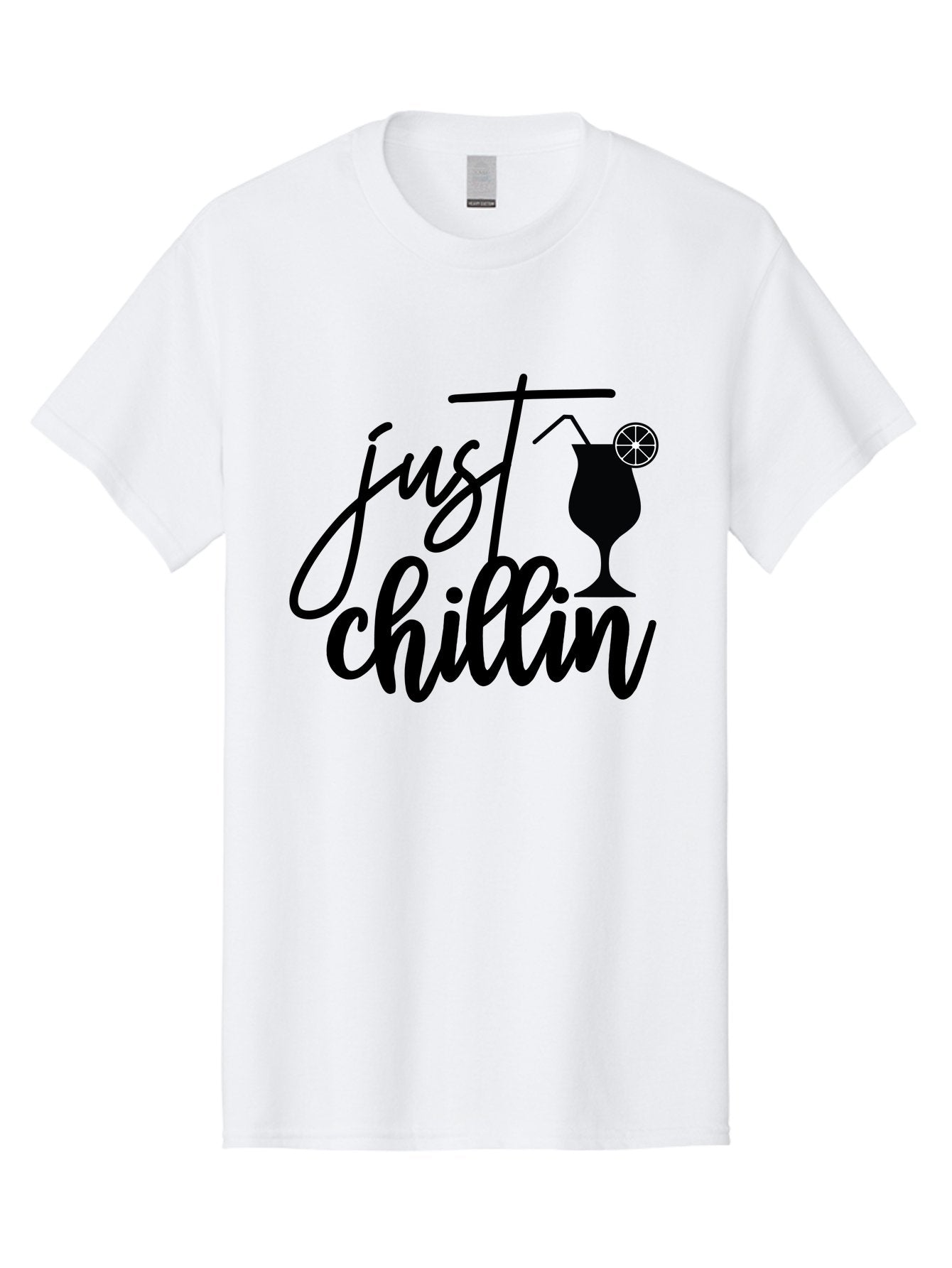 Just-Chillin Men'S Graphic Tee, 100% Cotton, Comfortable Casual Summer Wear, Machine Washable, Relaxation Mode, Chilling Vibes, Cocktail Culture, Refreshing Drinks, Laid-Back Atmosphere, Summer Fun, Happy Hour Aab583 8