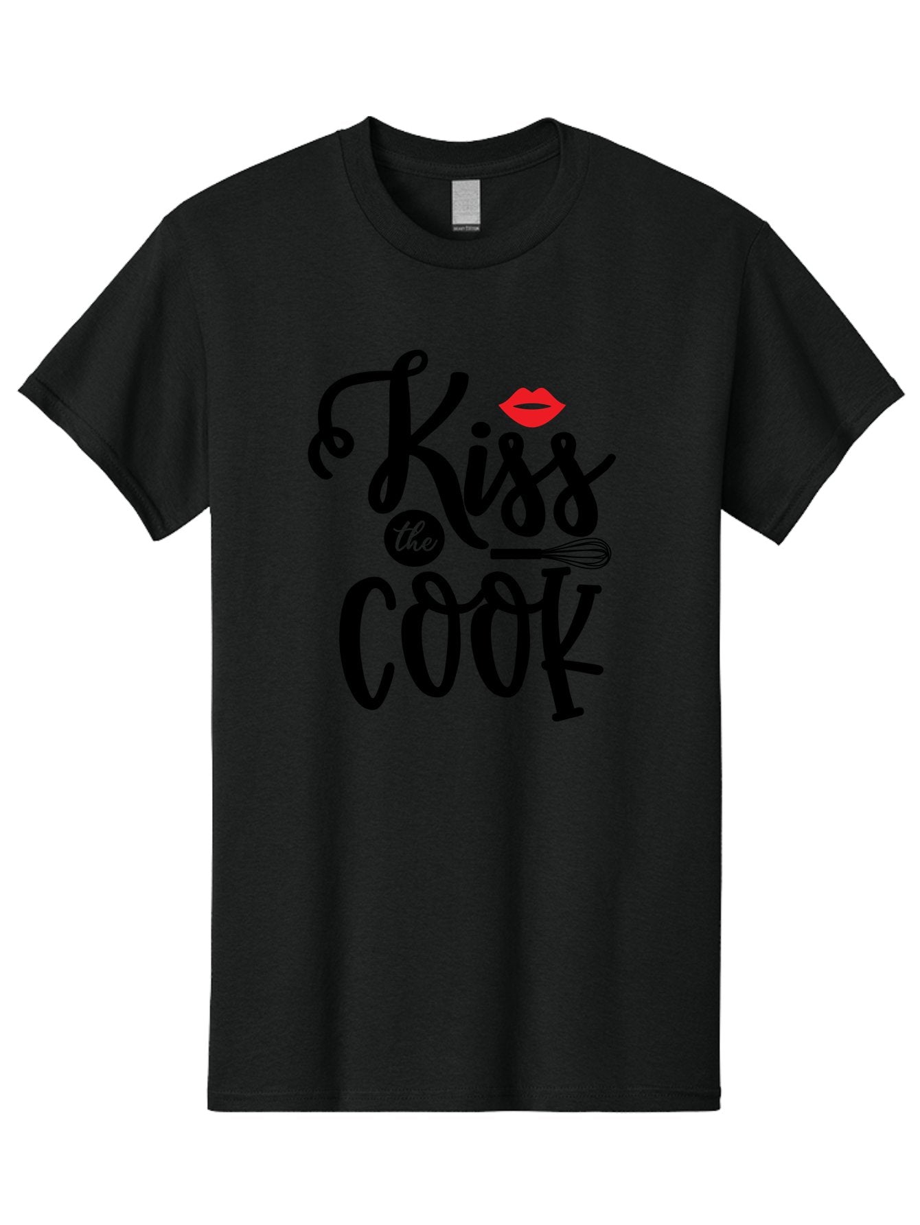 Kiss-The-Cook Men'S Graphic Tee, 100% Cotton, Comfortable Casual Summer Wear, Machine Washable, Kiss The Cook, Cooking With Love, Kitchen Romance, Culinary Passion, Chef'S Kiss, Foodie Charm, Whimsical Kitchen Decor, Playful Typography, Aab584