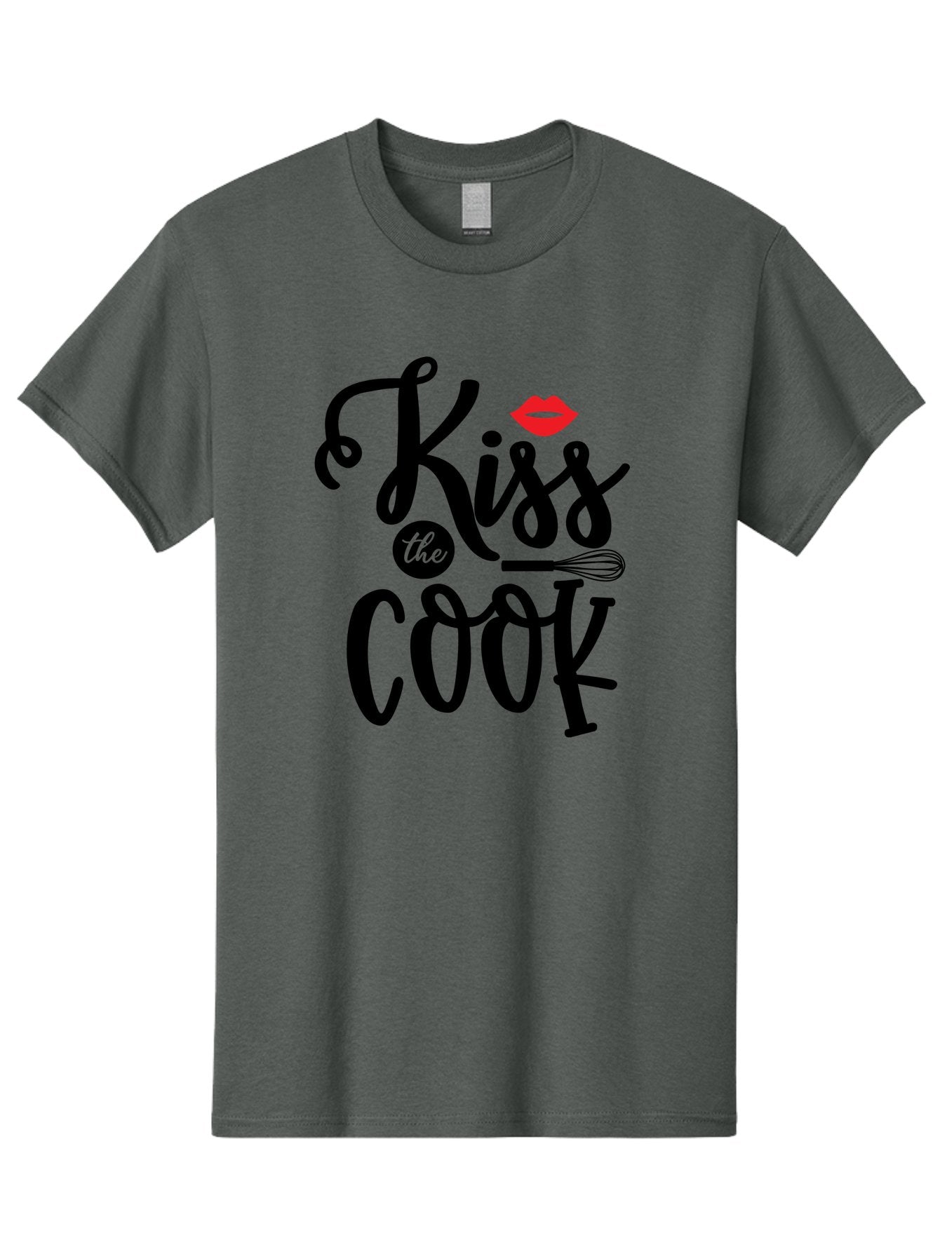 Kiss-The-Cook Men'S Graphic Tee, 100% Cotton, Comfortable Casual Summer Wear, Machine Washable, Kiss The Cook, Cooking With Love, Kitchen Romance, Culinary Passion, Chef'S Kiss, Foodie Charm, Whimsical Kitchen Decor, Playful Typography, Aab584 10