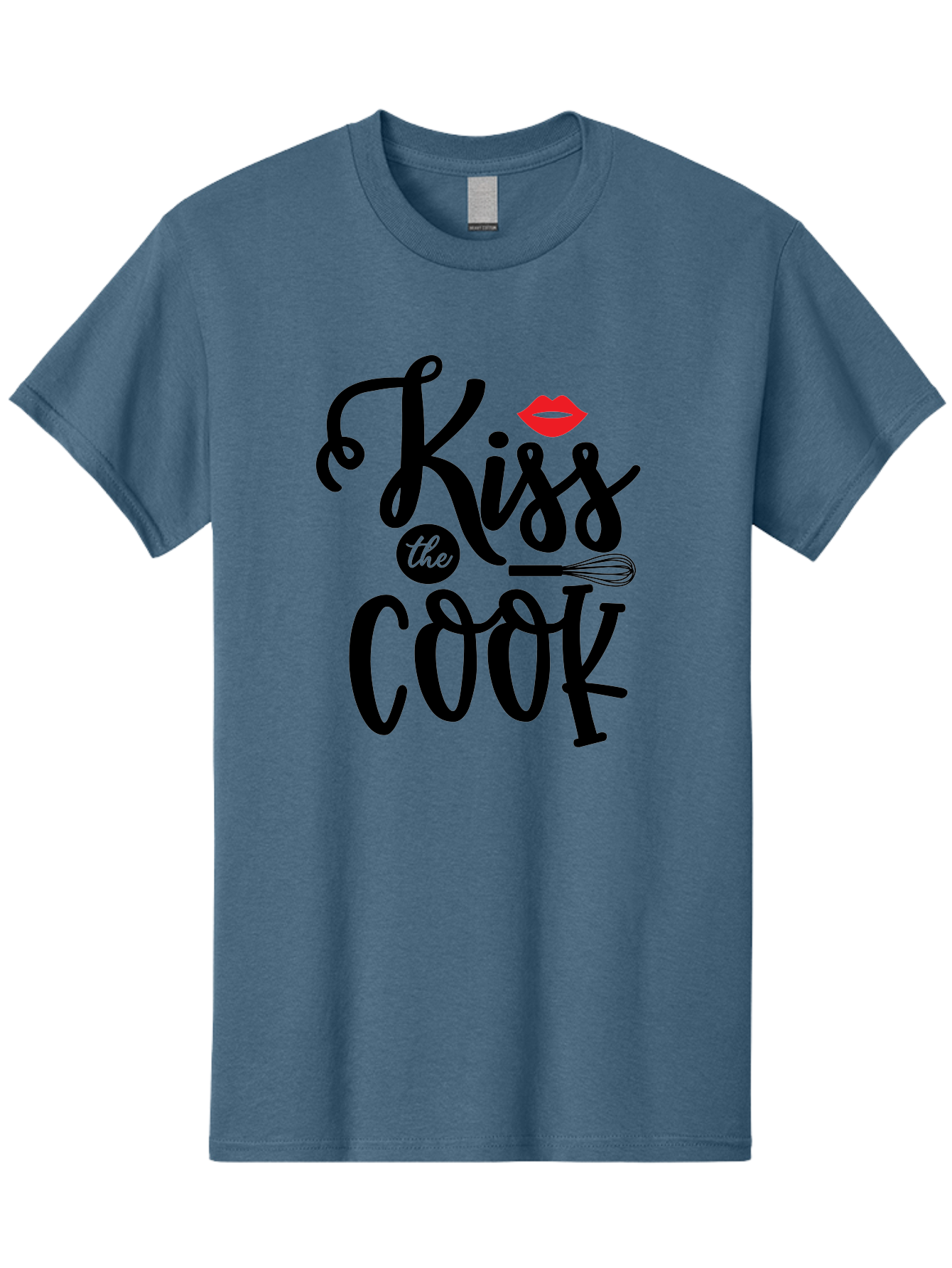 Kiss-The-Cook Men'S Graphic Tee, 100% Cotton, Comfortable Casual Summer Wear, Machine Washable, Kiss The Cook, Cooking With Love, Kitchen Romance, Culinary Passion, Chef'S Kiss, Foodie Charm, Whimsical Kitchen Decor, Playful Typography, Aab584 15