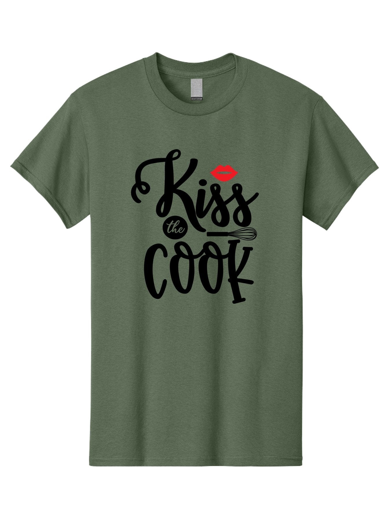 Kiss-The-Cook Men'S Graphic Tee, 100% Cotton, Comfortable Casual Summer Wear, Machine Washable, Kiss The Cook, Cooking With Love, Kitchen Romance, Culinary Passion, Chef'S Kiss, Foodie Charm, Whimsical Kitchen Decor, Playful Typography, Aab584 7