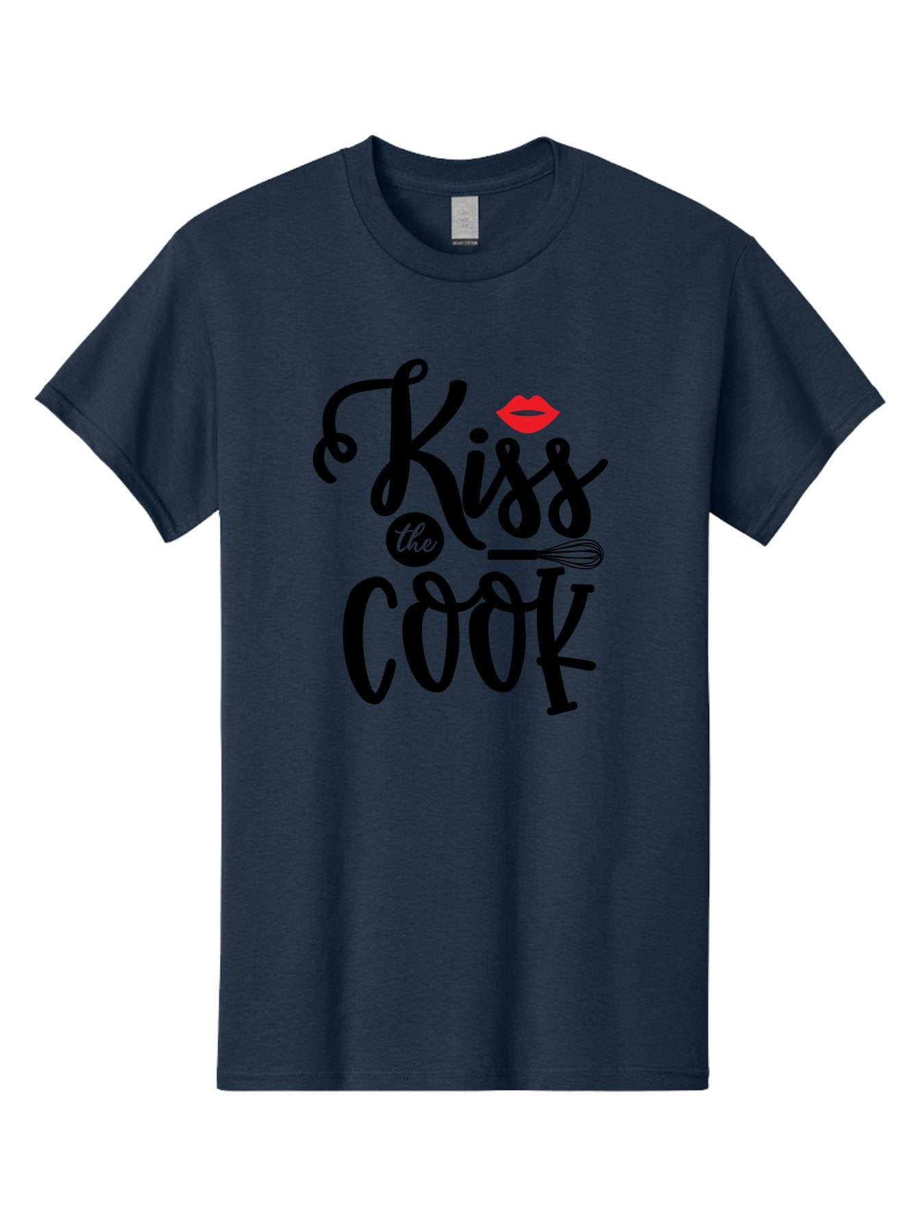 Kiss-The-Cook Men'S Graphic Tee, 100% Cotton, Comfortable Casual Summer Wear, Machine Washable, Kiss The Cook, Cooking With Love, Kitchen Romance, Culinary Passion, Chef'S Kiss, Foodie Charm, Whimsical Kitchen Decor, Playful Typography, Aab584 13