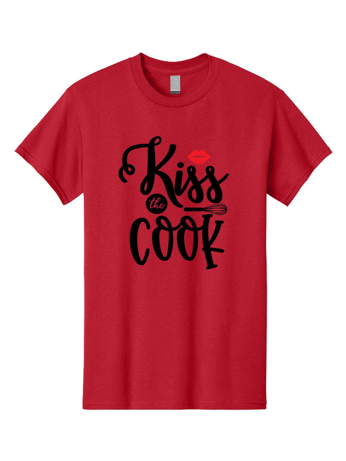 Kiss-The-Cook Men'S Graphic Tee, 100% Cotton, Comfortable Casual Summer Wear, Machine Washable, Kiss The Cook, Cooking With Love, Kitchen Romance, Culinary Passion, Chef'S Kiss, Foodie Charm, Whimsical Kitchen Decor, Playful Typography, Aab584 12