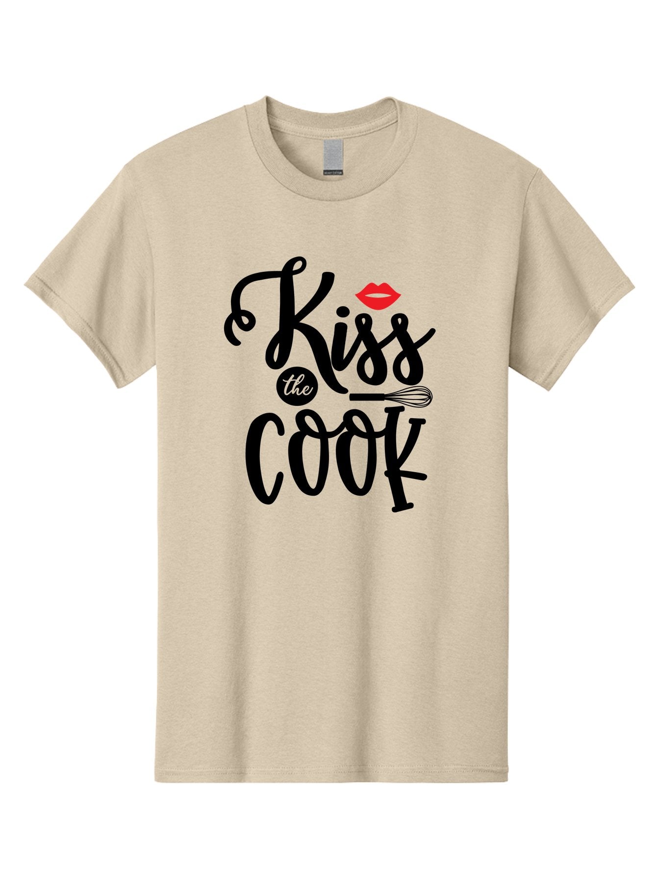 Kiss-The-Cook Men'S Graphic Tee, 100% Cotton, Comfortable Casual Summer Wear, Machine Washable, Kiss The Cook, Cooking With Love, Kitchen Romance, Culinary Passion, Chef'S Kiss, Foodie Charm, Whimsical Kitchen Decor, Playful Typography, Aab584 4