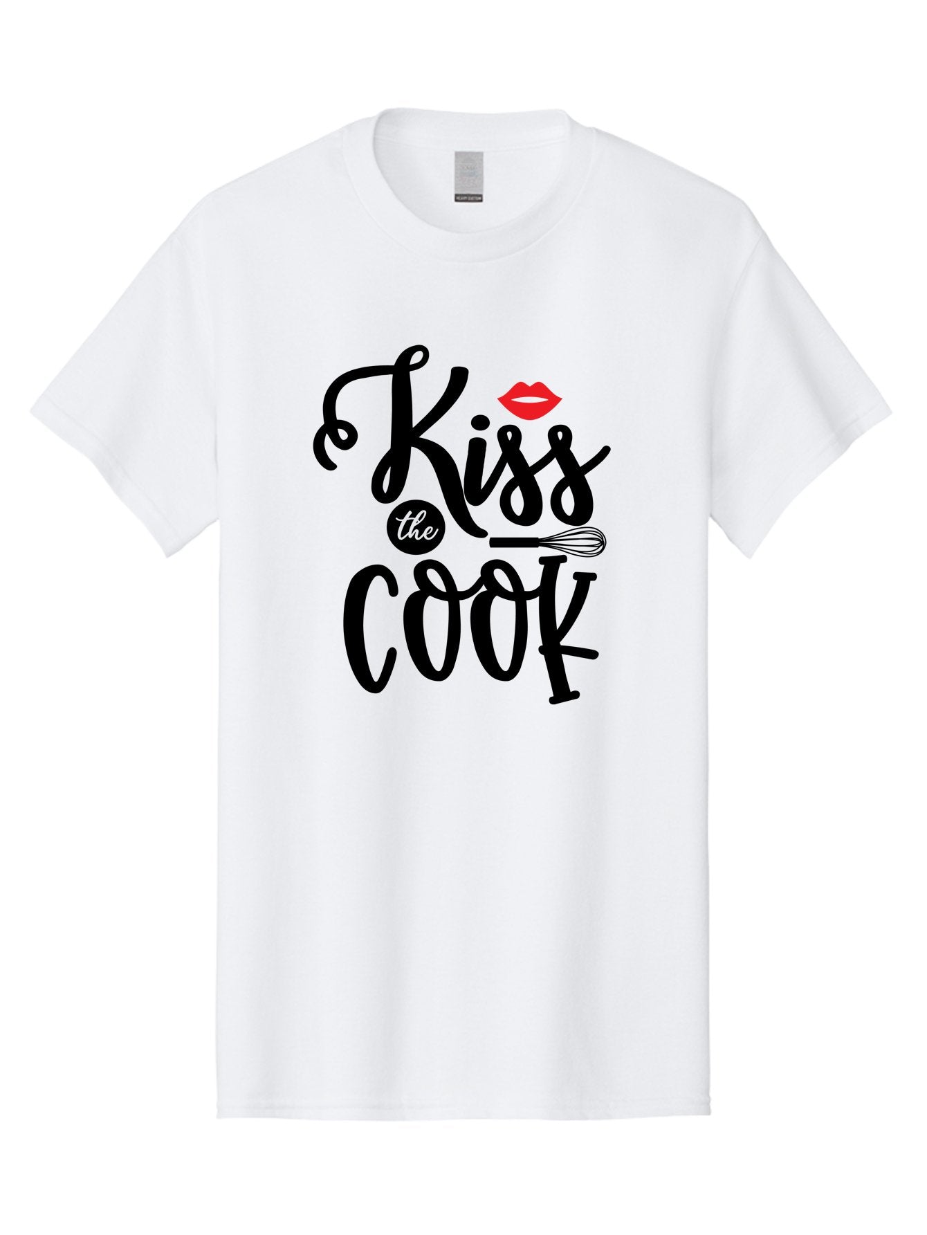 Kiss-The-Cook Men'S Graphic Tee, 100% Cotton, Comfortable Casual Summer Wear, Machine Washable, Kiss The Cook, Cooking With Love, Kitchen Romance, Culinary Passion, Chef'S Kiss, Foodie Charm, Whimsical Kitchen Decor, Playful Typography, Aab584 9