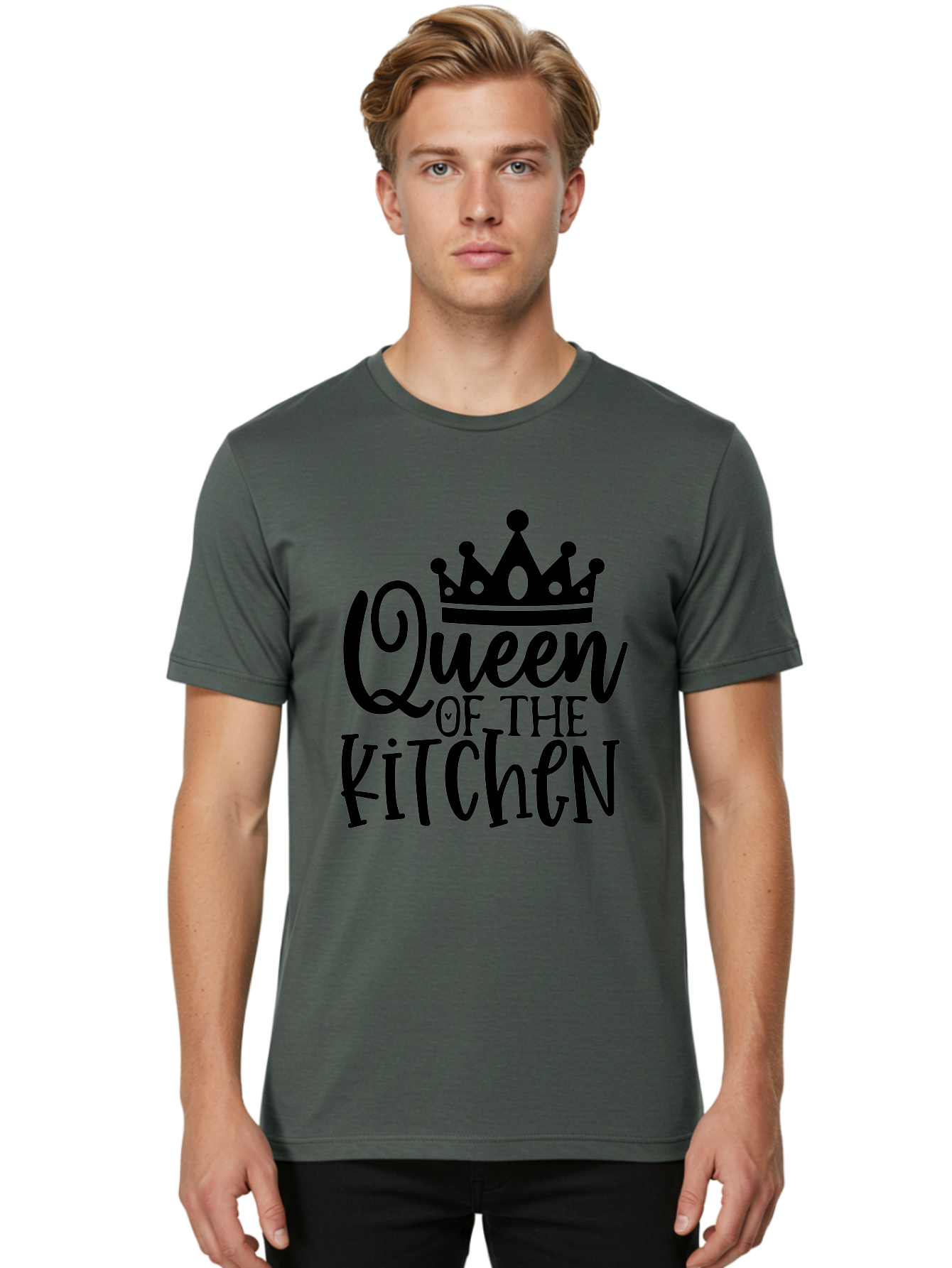 Queen-Of-The-Kitchen Men'S Graphic Tee, 100% Cotton, Comfortable Casual Summer Wear, Machine Washable, Kitchen Queen, Cooking, Baking, Culinary Skills, Domestic Goddess, Kitchen Decor, Cooking Inspiration, Recipe Ideas, Kitchen Motivation, Aab587 4