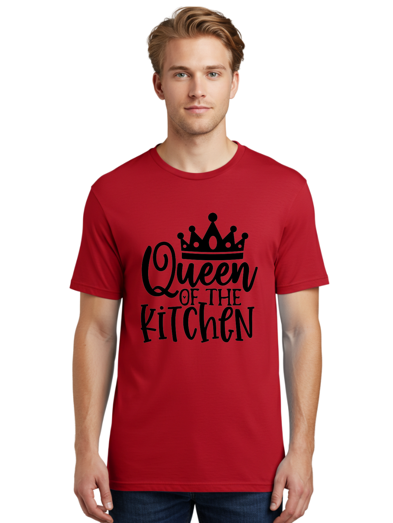 Queen-Of-The-Kitchen Men'S Graphic Tee, 100% Cotton, Comfortable Casual Summer Wear, Machine Washable, Kitchen Queen, Cooking, Baking, Culinary Skills, Domestic Goddess, Kitchen Decor, Cooking Inspiration, Recipe Ideas, Kitchen Motivation, Aab587 24