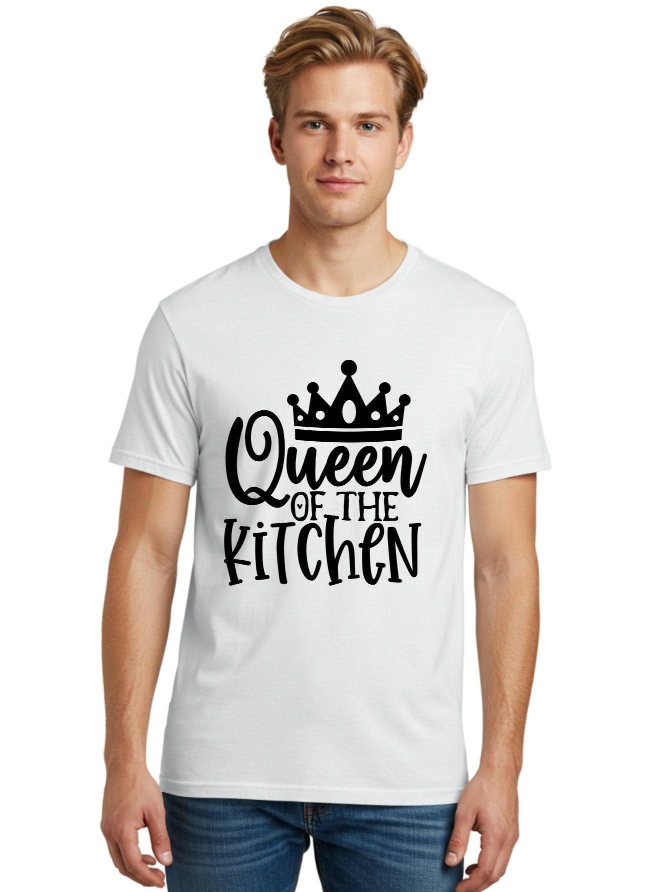 Queen-Of-The-Kitchen Men'S Graphic Tee, 100% Cotton, Comfortable Casual Summer Wear, Machine Washable, Kitchen Queen, Cooking, Baking, Culinary Skills, Domestic Goddess, Kitchen Decor, Cooking Inspiration, Recipe Ideas, Kitchen Motivation, Aab587 24