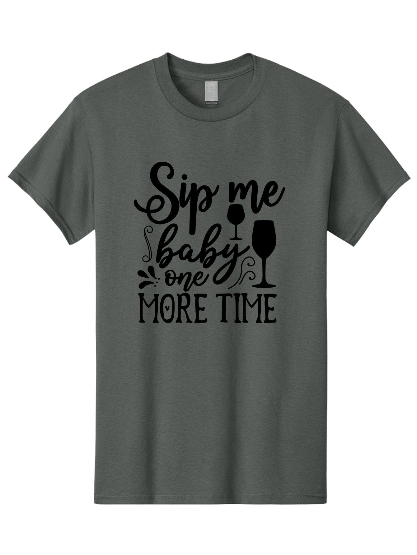 Sip-Me-Baby-One-More-Time Men'S Graphic Tee, 100% Cotton, Comfortable Casual Summer Wear, Machine Washable, Wine Glasses, Funny Quote, Sip Me Baby, Wine Lover, Party Phrase, Drinking Humor, Wine Quotes, Humorous Sayings, Aab589 15